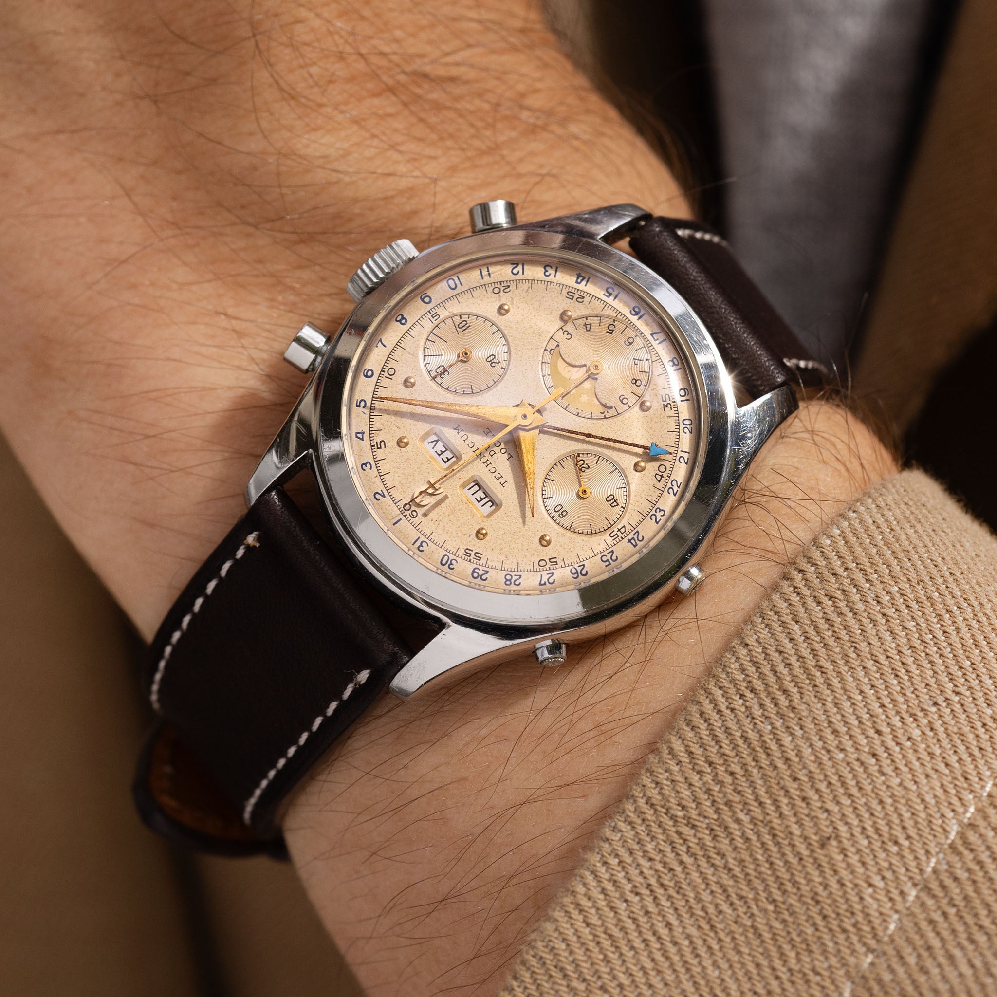 Technicum Le Locle Triple Date Moonphase Chronograph “Datocompax” School Watch