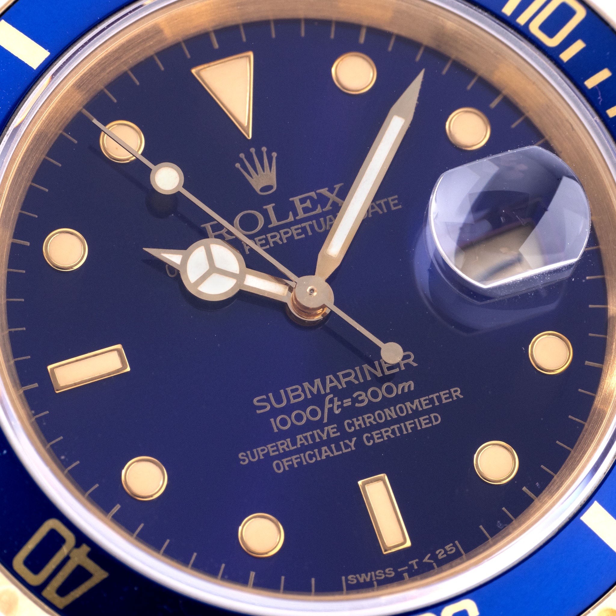 Rolex Submariner "Purple Dial" Ref. 16618 in 18k Yellow Gold with Original Warranty Paper