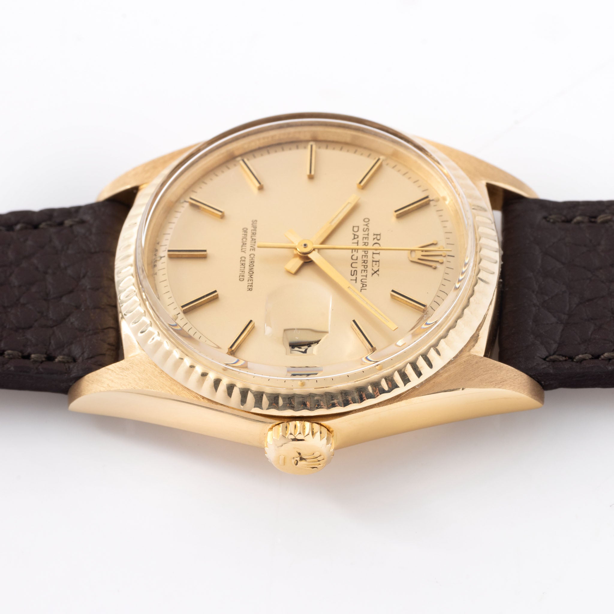 Rolex Datejust Champagne Dial in 18k Yellow Gold Ref. 1601 / 8