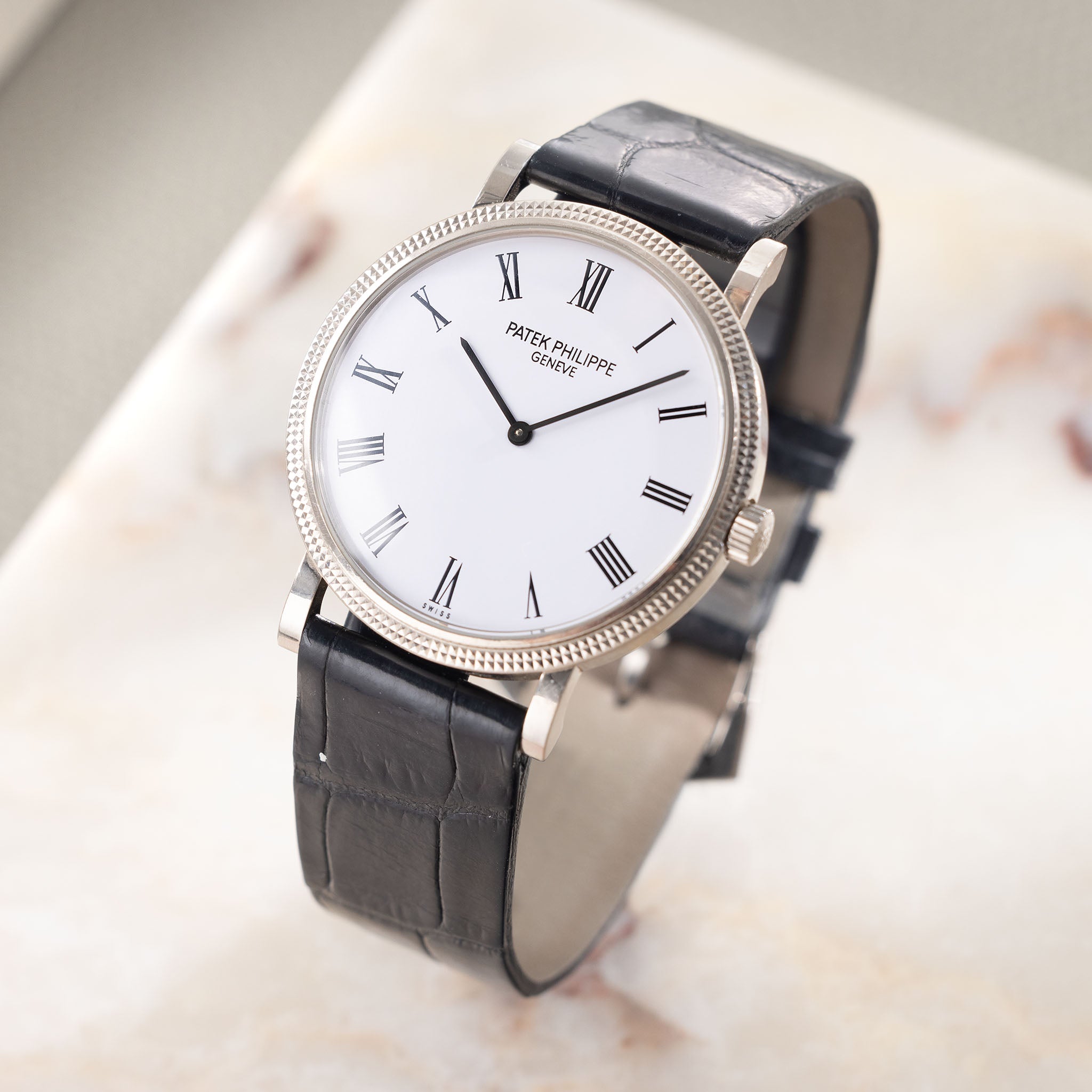 Patek Philippe Calatrava White Dial "Clous de Paris" in 18k White Gold Ref. 5120G