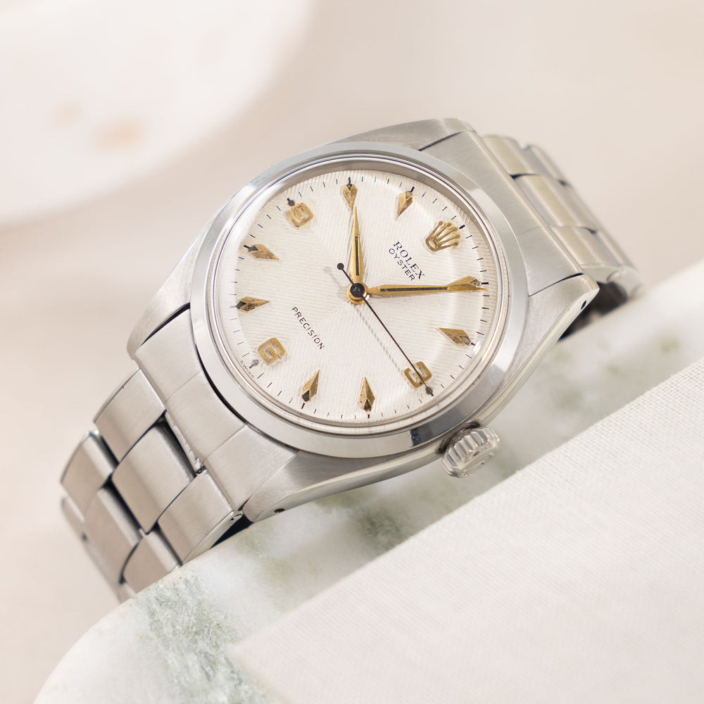 6422 Rolex Oyster Precision Silver Chevron Dial Ref. 6422