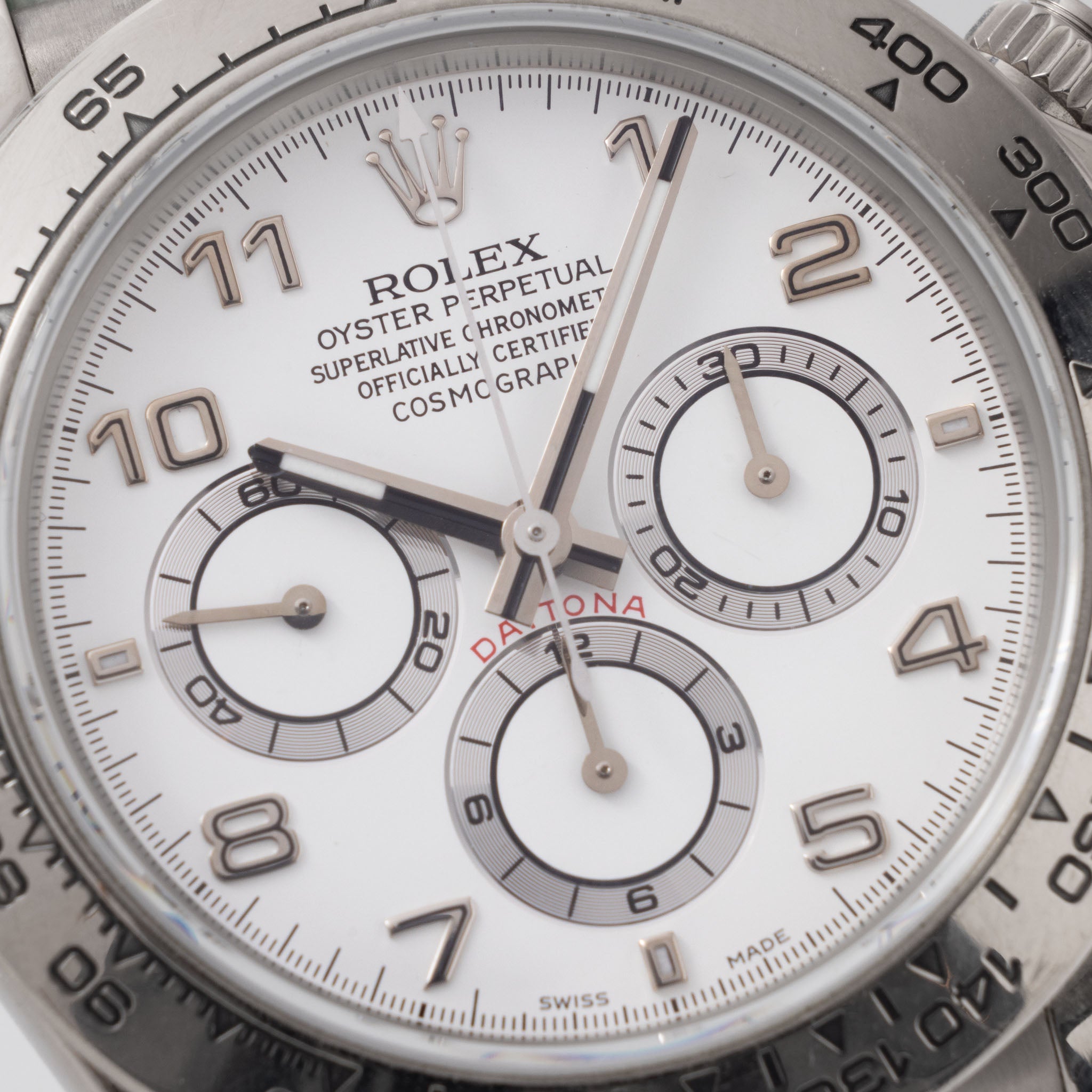 Rolex Daytona White Gold White Arabic Dial Box and Papers Ref 16519
