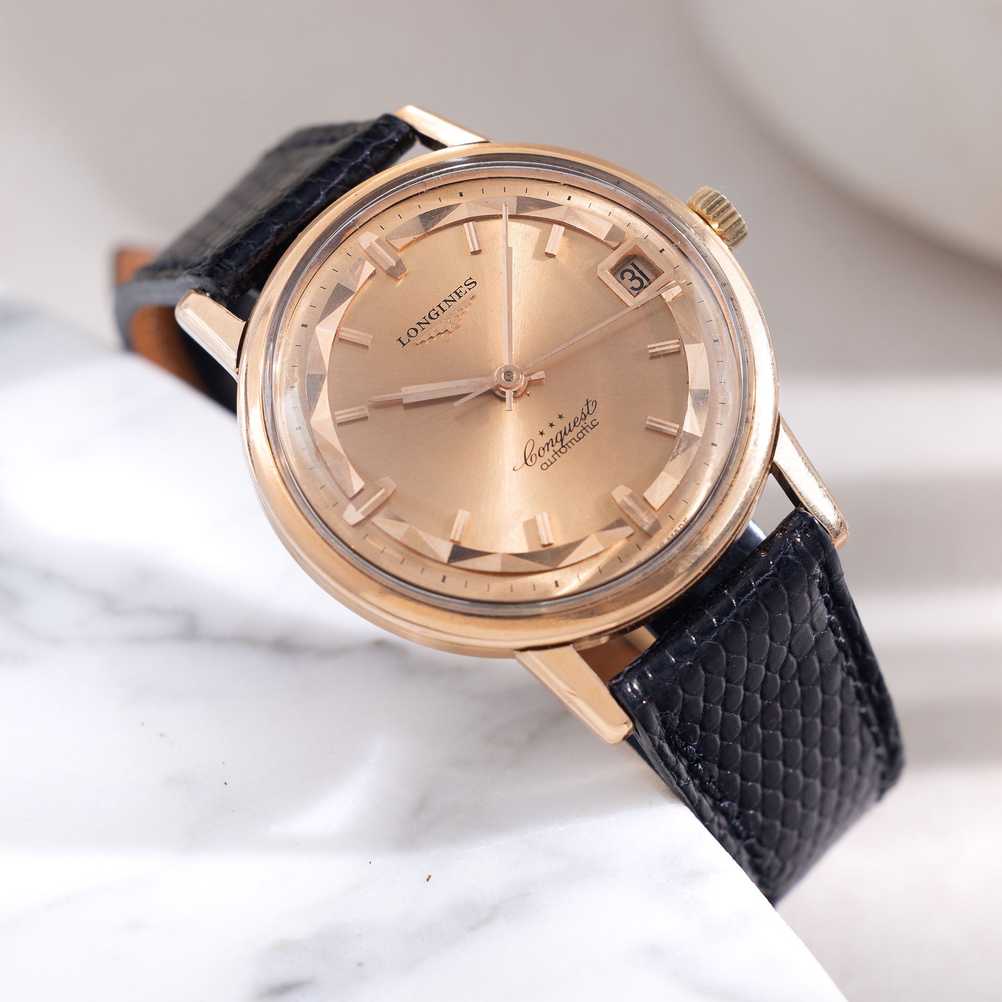 Longines Conquest "Deluxe" dial Dresswatch in 18 k rose gold ref 9025/18 - incoming