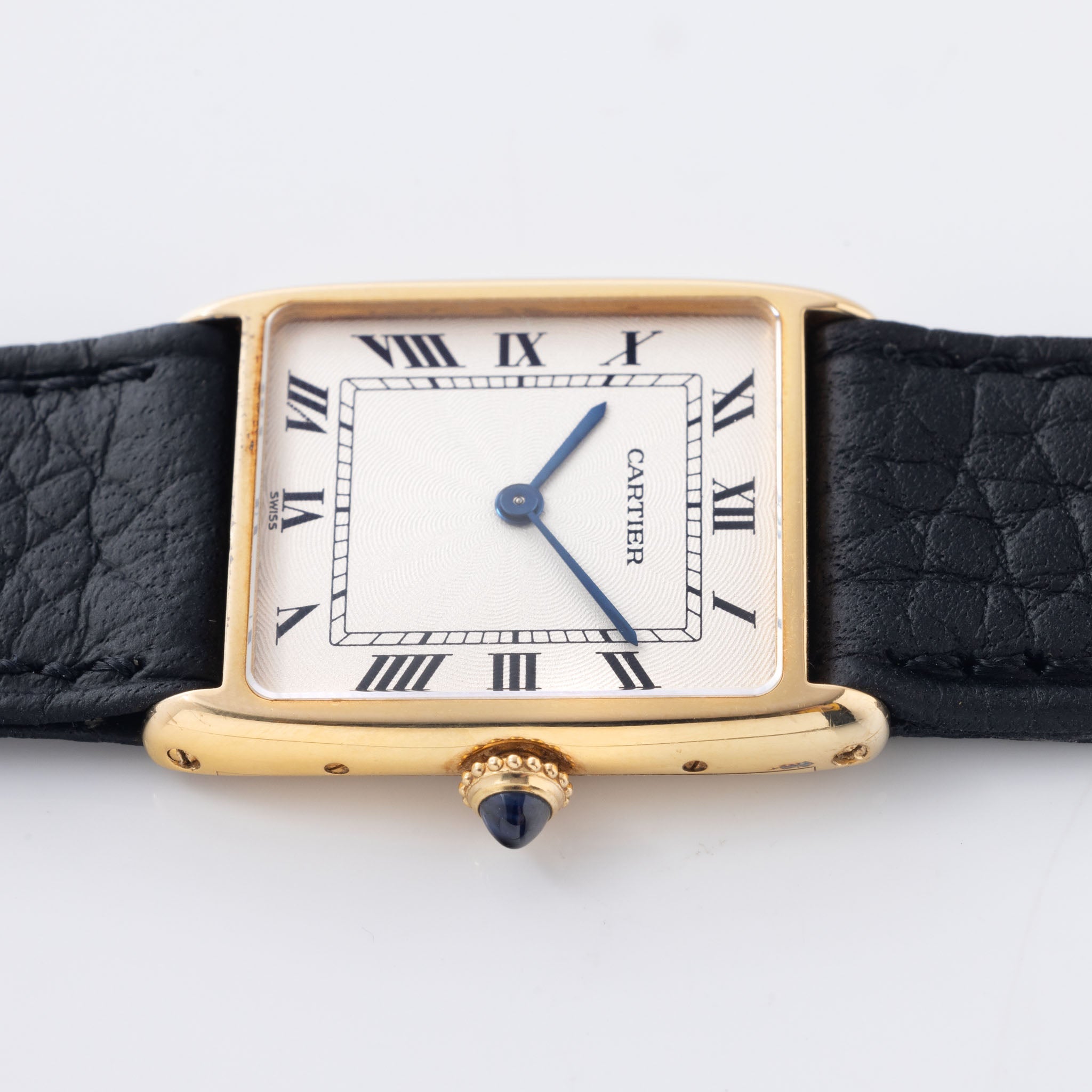 Cartier Tank Arrondie guiloché dial Mecanique Extra-Plate ref 896041