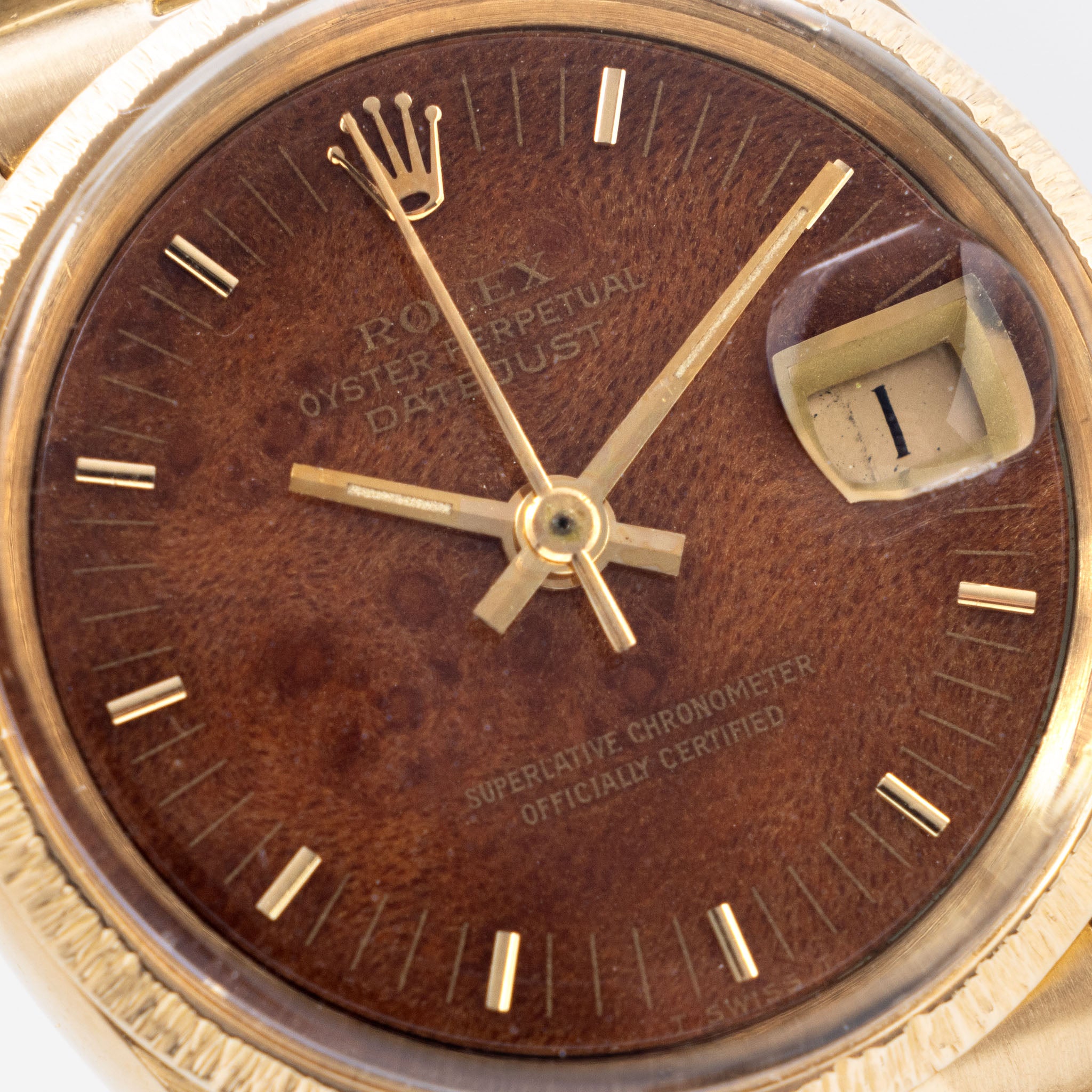 Rolex Ladies Datejust "Bark" Finish Wood Dial ref. 6527