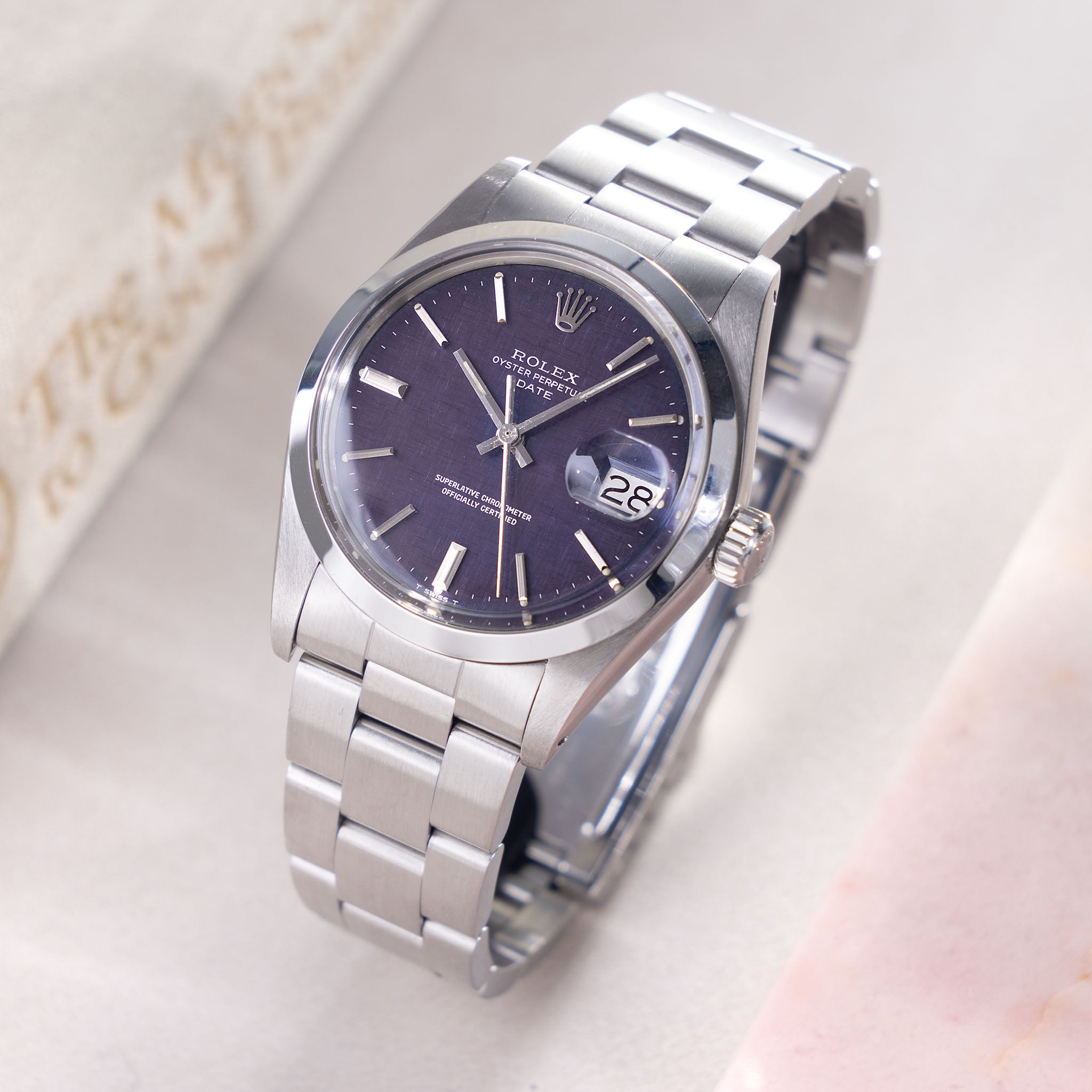 Rolex Oyster-Perpetual Date Purple Linen Dial Ref. 1500