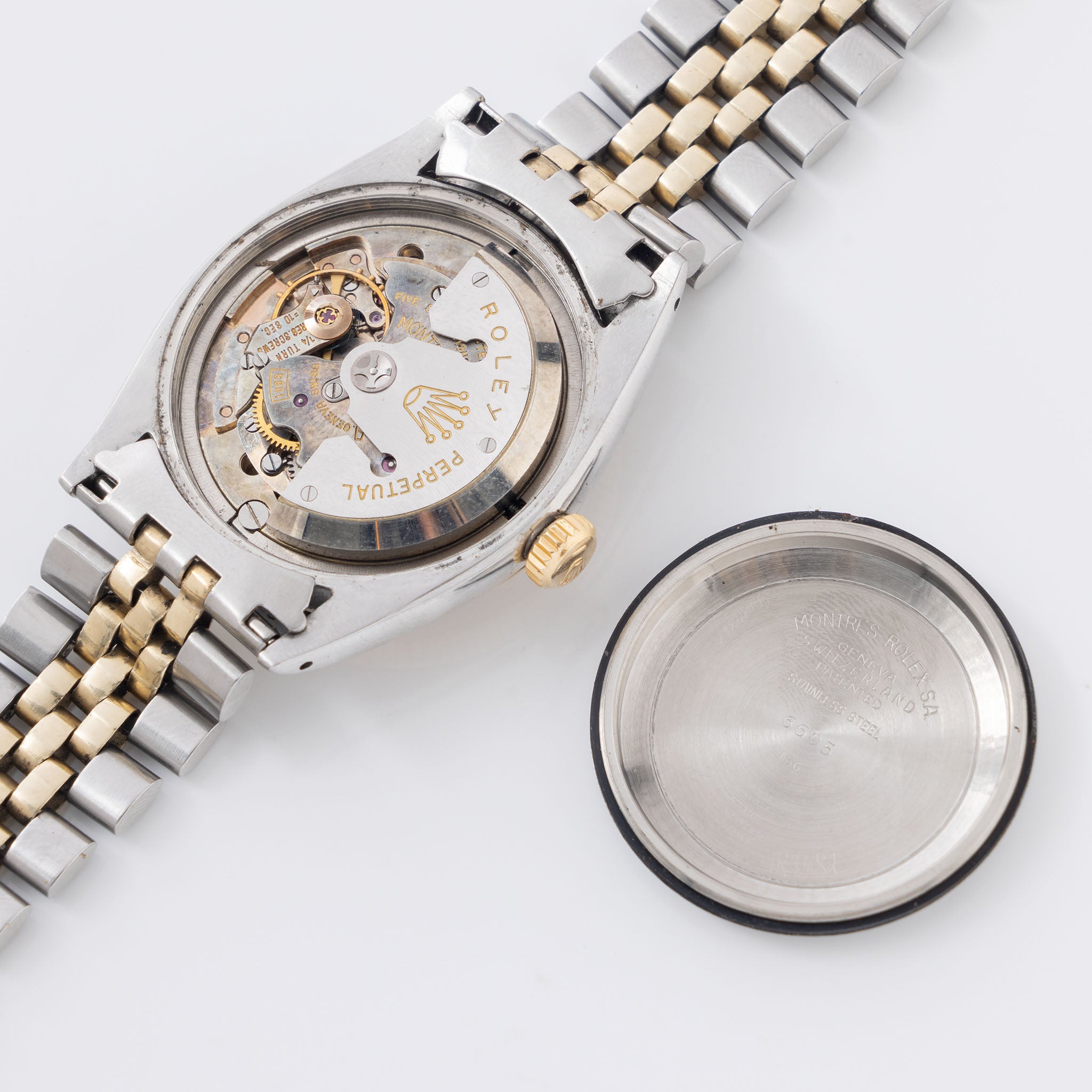 Rolex Datejust "Amtlicher Prüfung" German Writing Dial ref. 6605 Steel and Gold Execution