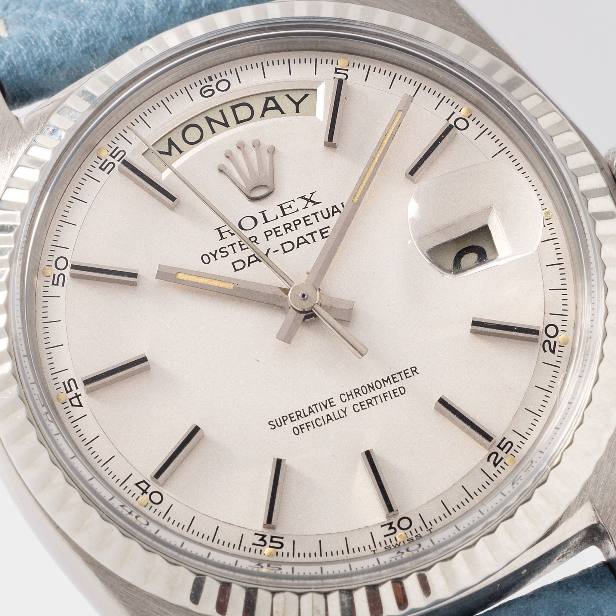 Rolex Day-Date 1803-9 White Gold Matte Silver Dial