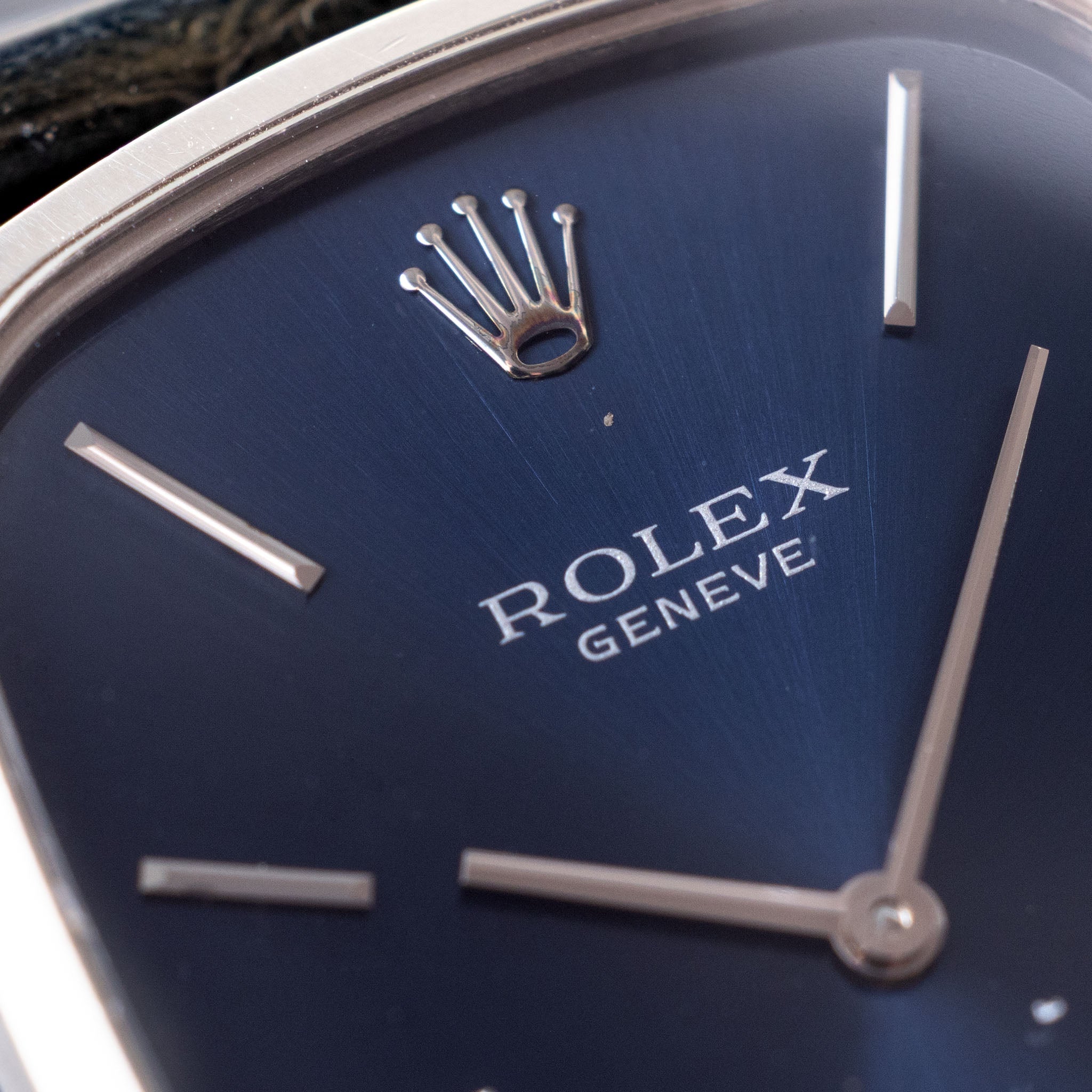 Rolex Cellini Blue Dial Rectangular Case in 18K White Gold Ref. 4113 B