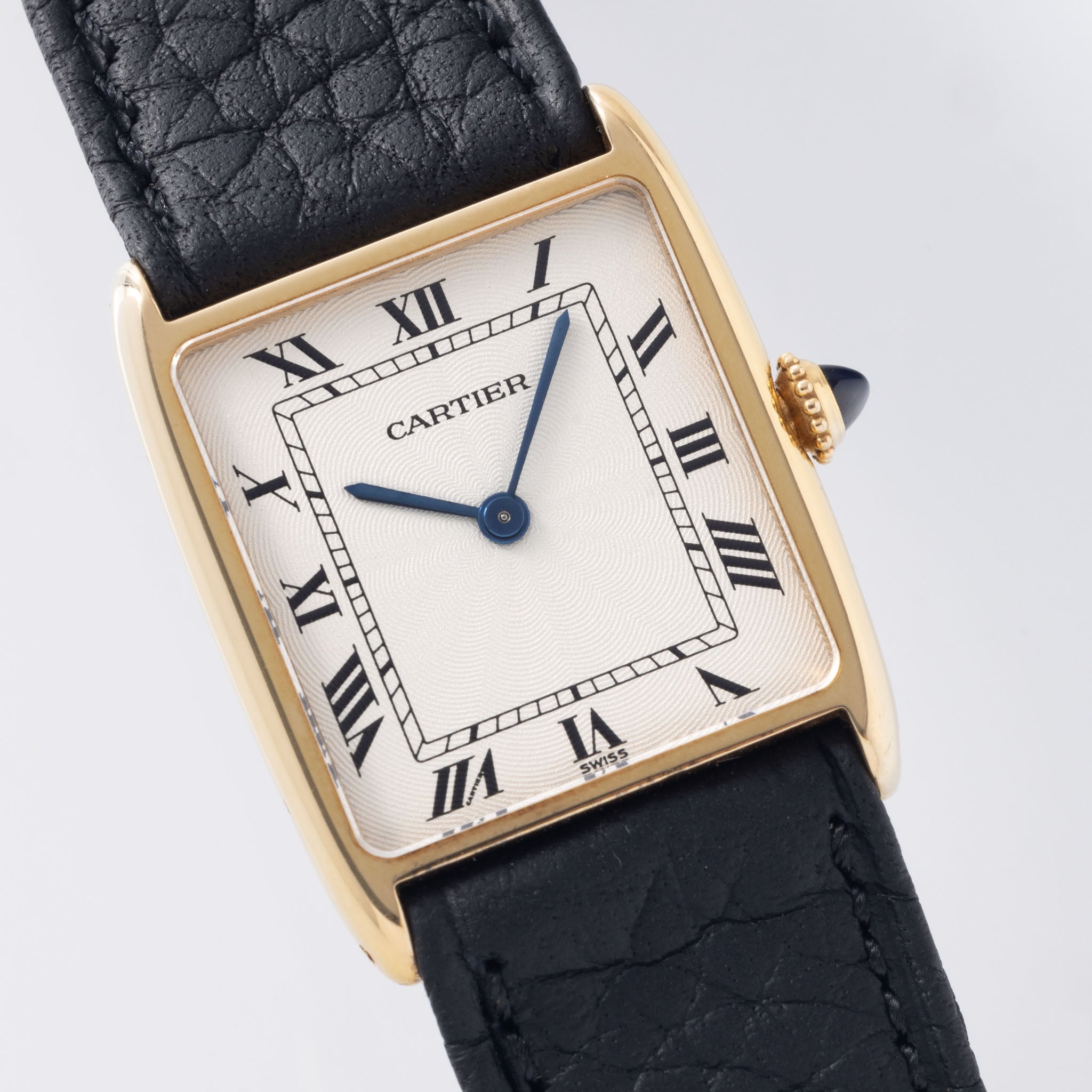 Cartier Tank Arrondie guiloché dial Mecanique Extra-Plate ref 896041