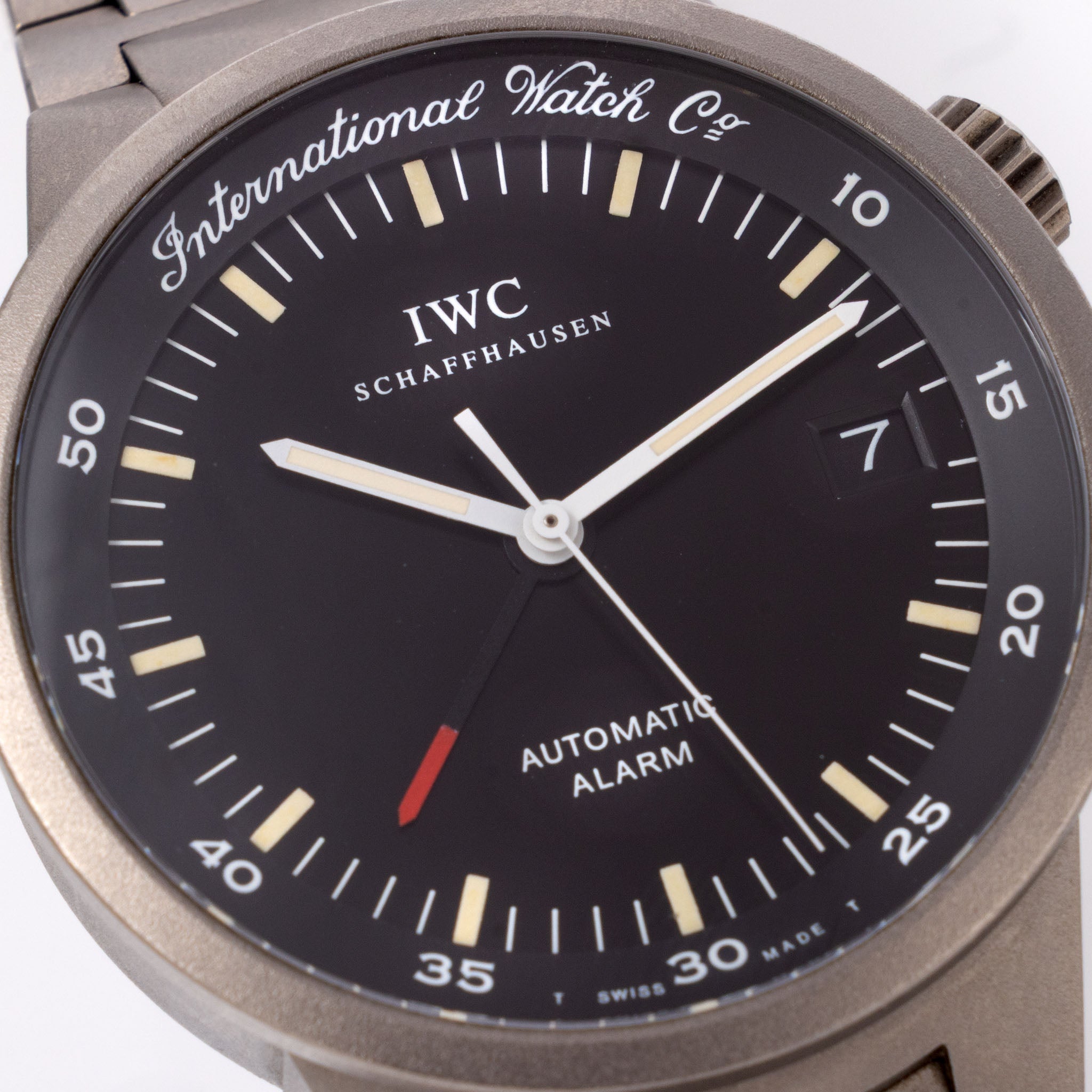 IWC GST Alarm watch black dial ref IW353701 in Titanium
