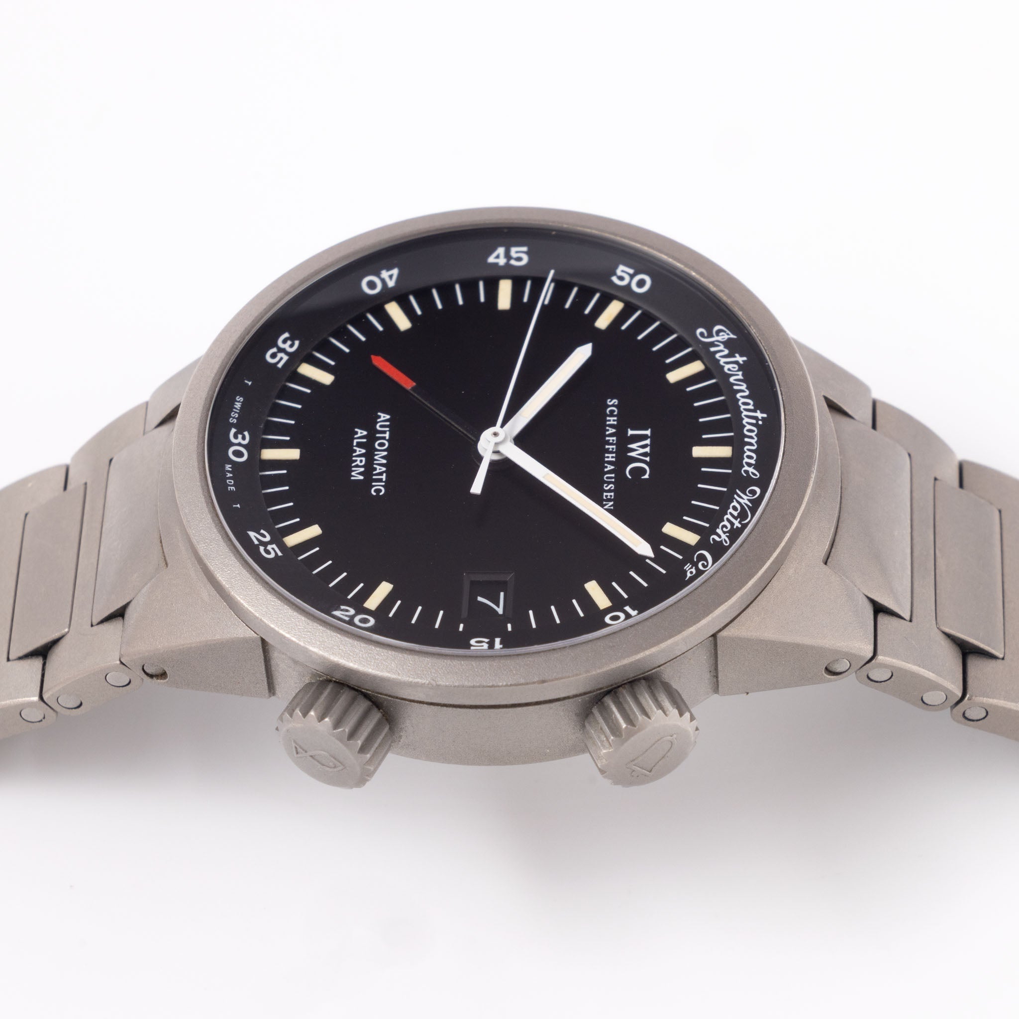 IWC GST Alarm watch black dial ref IW353701 in Titanium