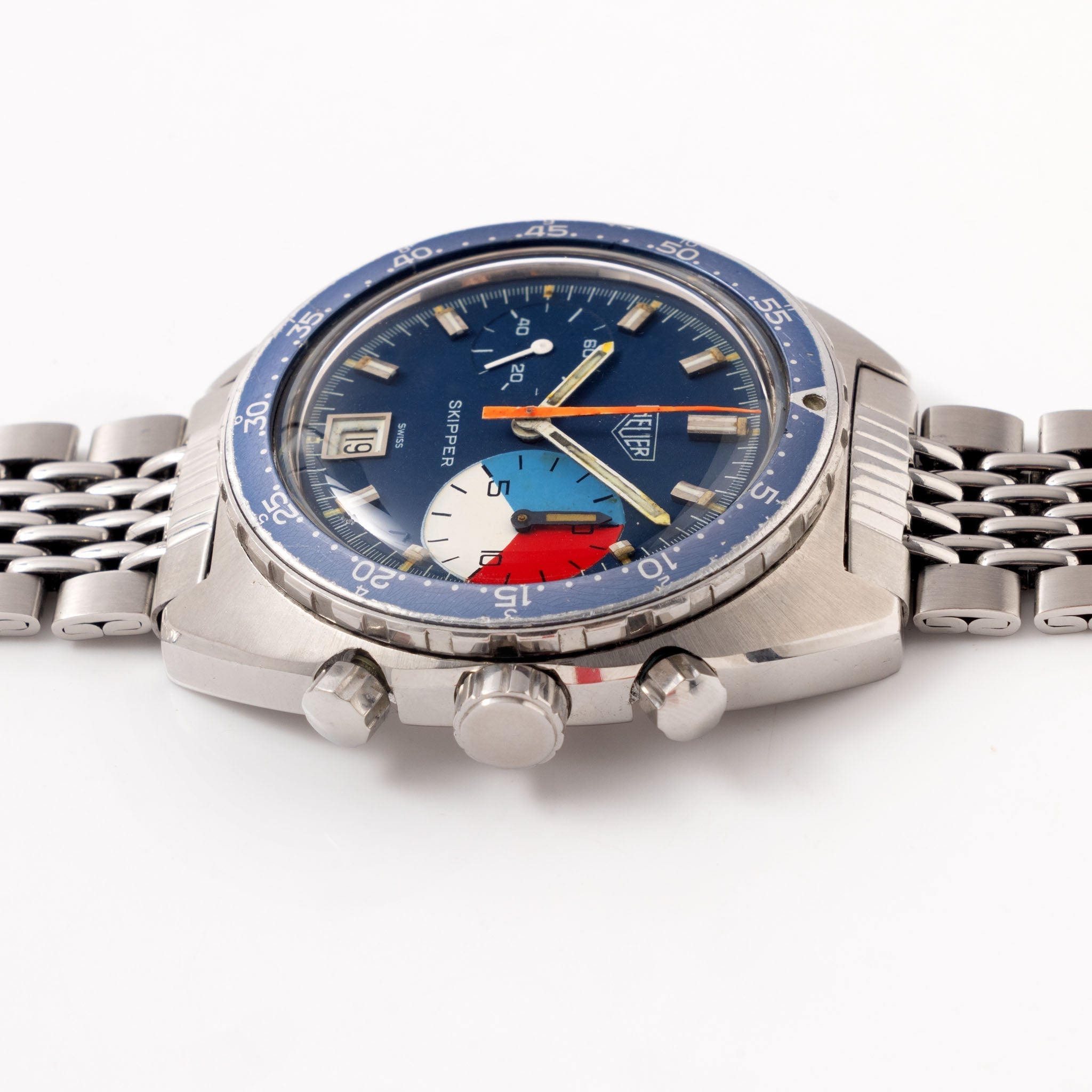 Heuer Skipper Yacht Regatta Timer Blue dial ref. 73463 with rare Gay F