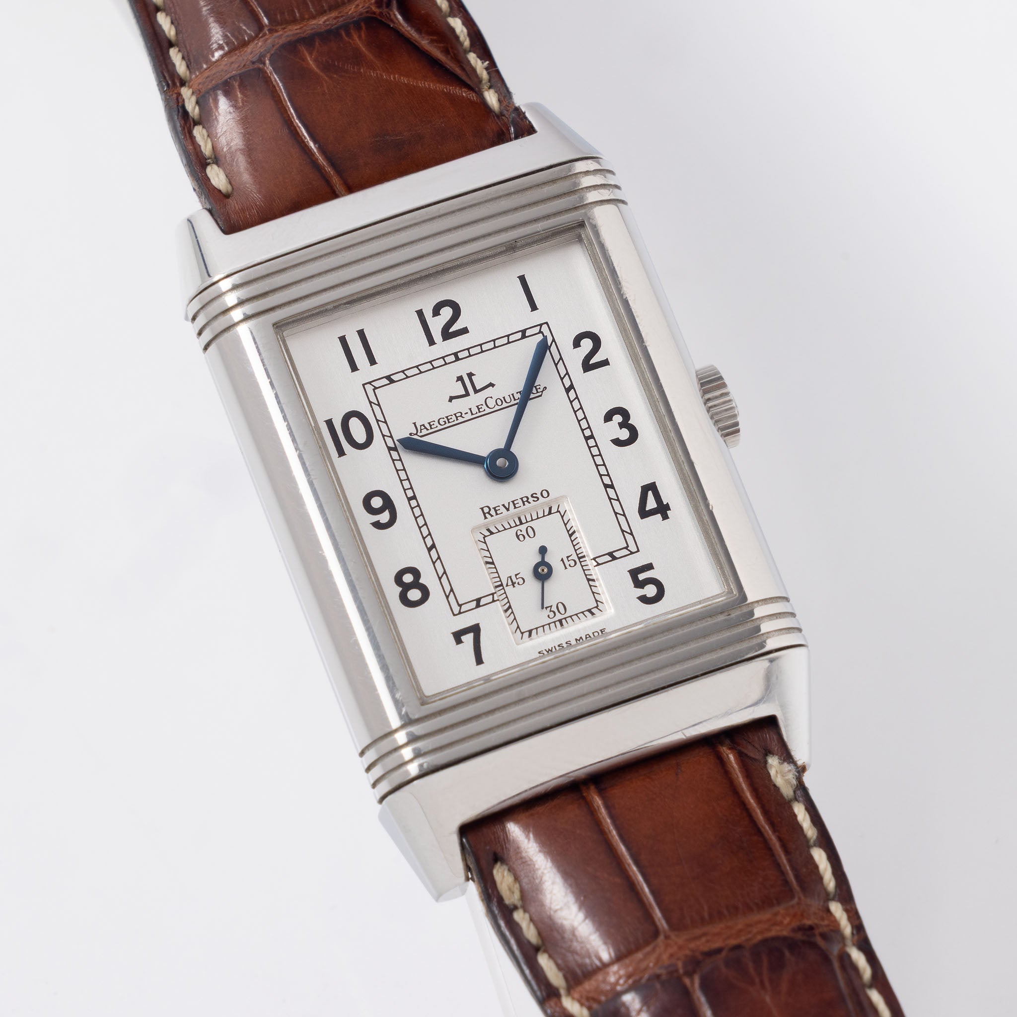 Jaeger LeCoultre Reverso “Grande Taille” Two-Tone Silver Dial ref. 270.8.62 Box and Papers Set
