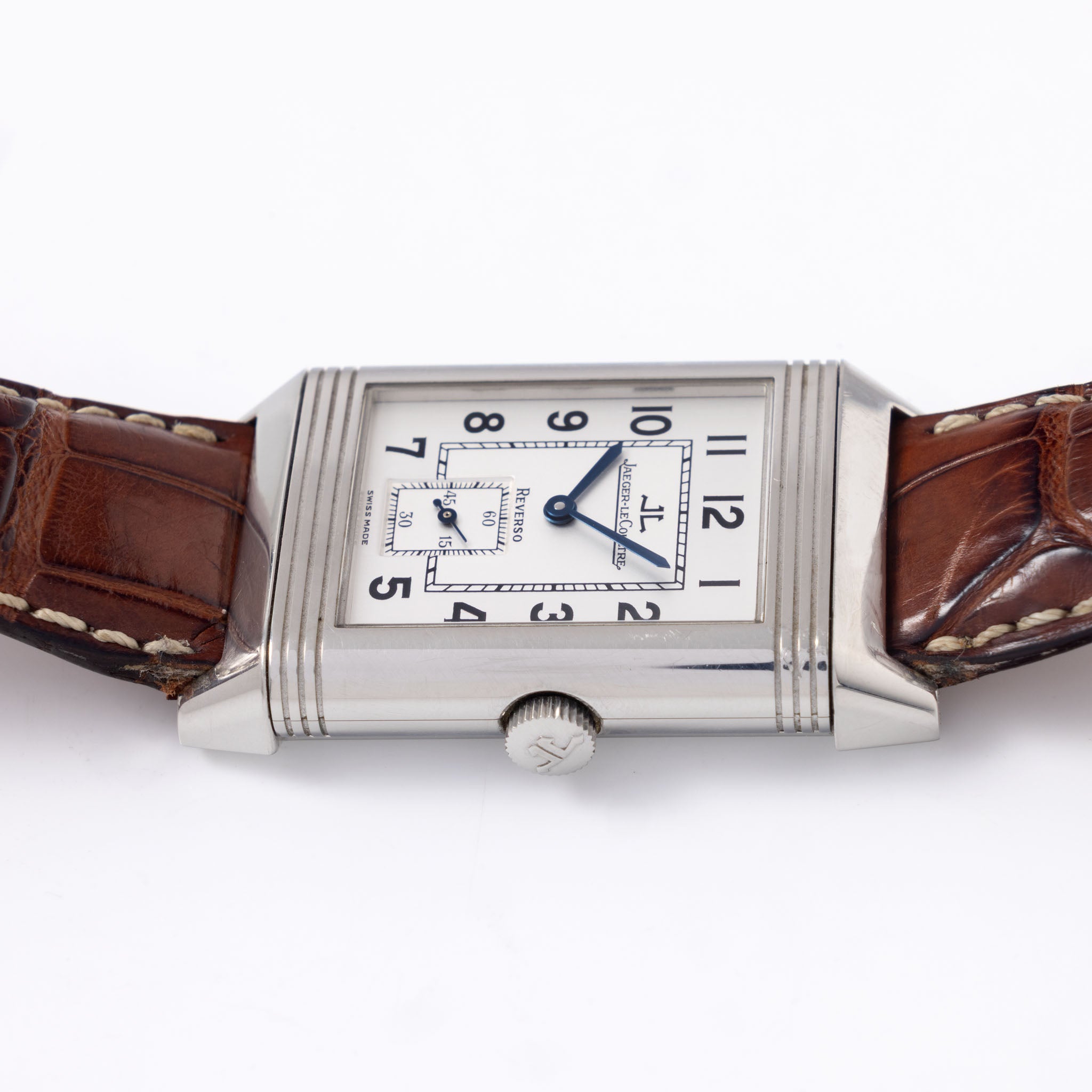 Jaeger LeCoultre Reverso “Grande Taille” Two-Tone Silver Dial ref. 270.8.62 Box and Papers Set