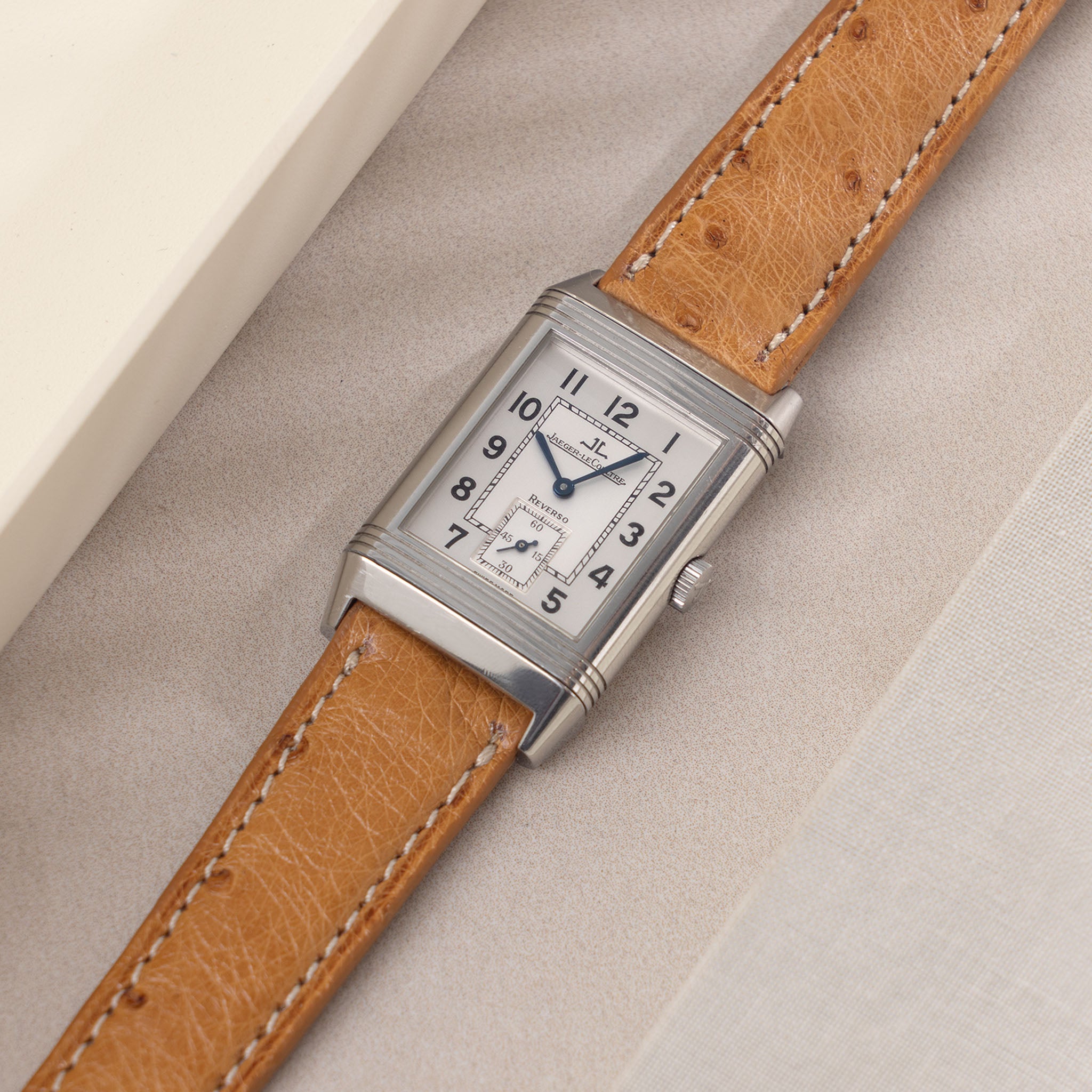 Jaeger LeCoultre Reverso “Grande Taille” Two-Tone Silver Dial ref. 270.8.62 Box and Papers Set