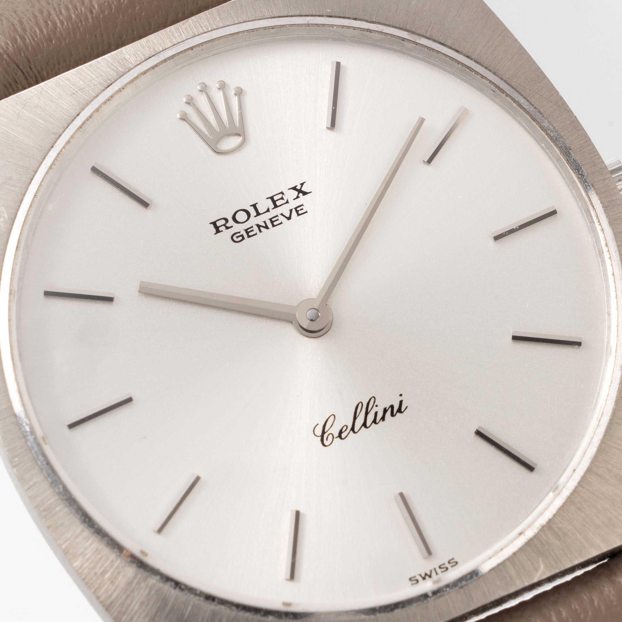 Rolex Cellini Silver Soleil Dial in 18k white gold ref. 3747