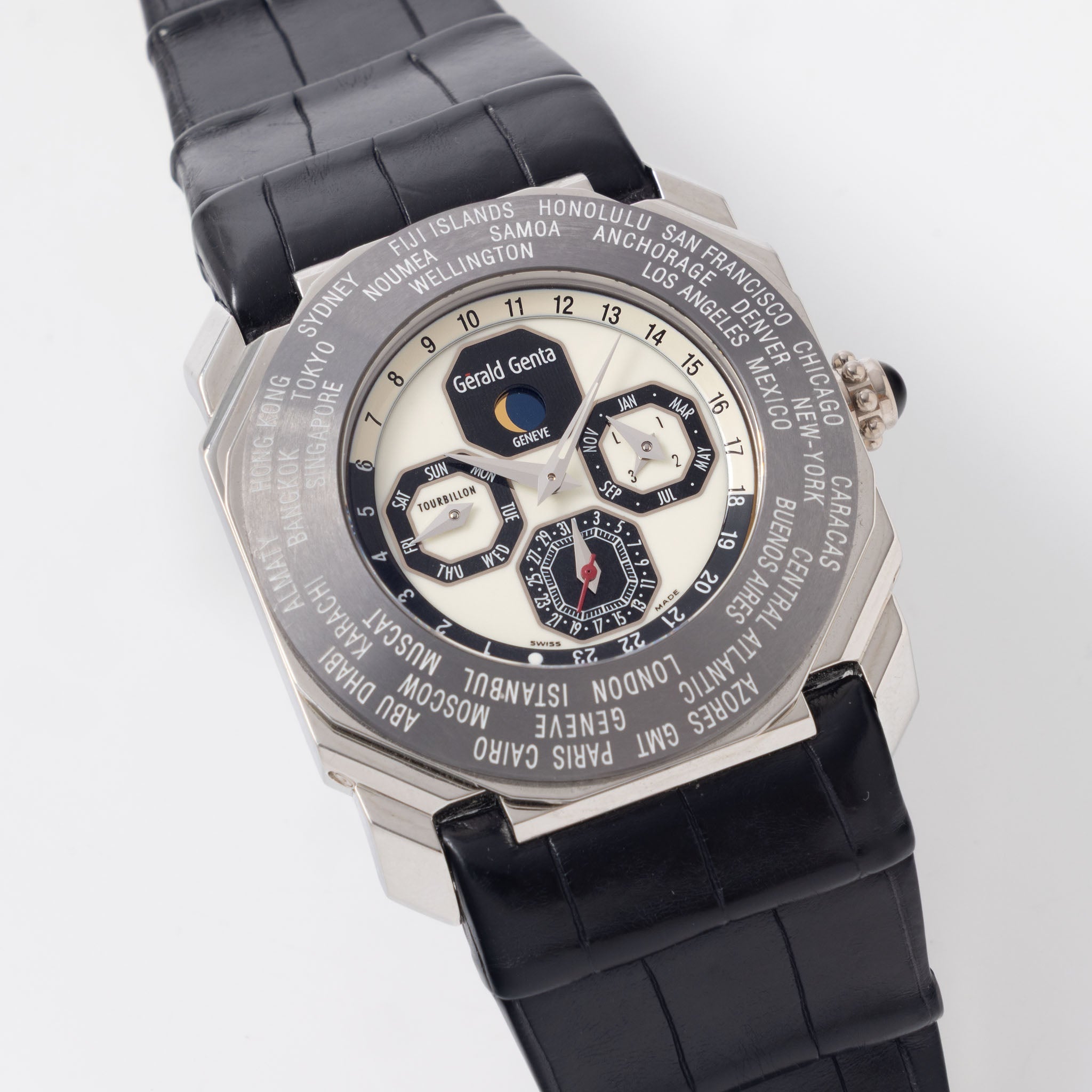 Gérald Genta Octo Perpetual Calendar Moonphase World-time GMT Tourbill