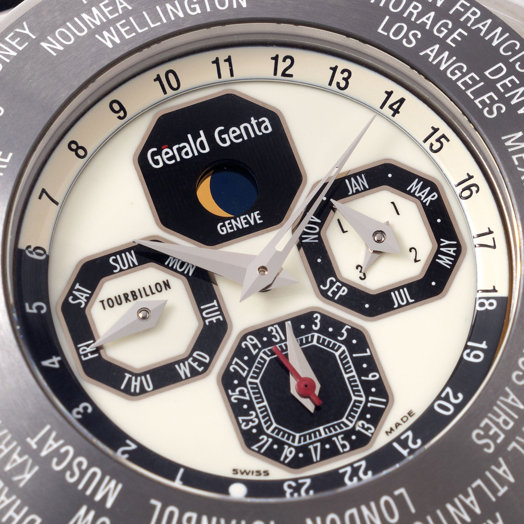 Gérald Genta Octo Perpetual Calendar Moonphase World-time GMT Tourbill