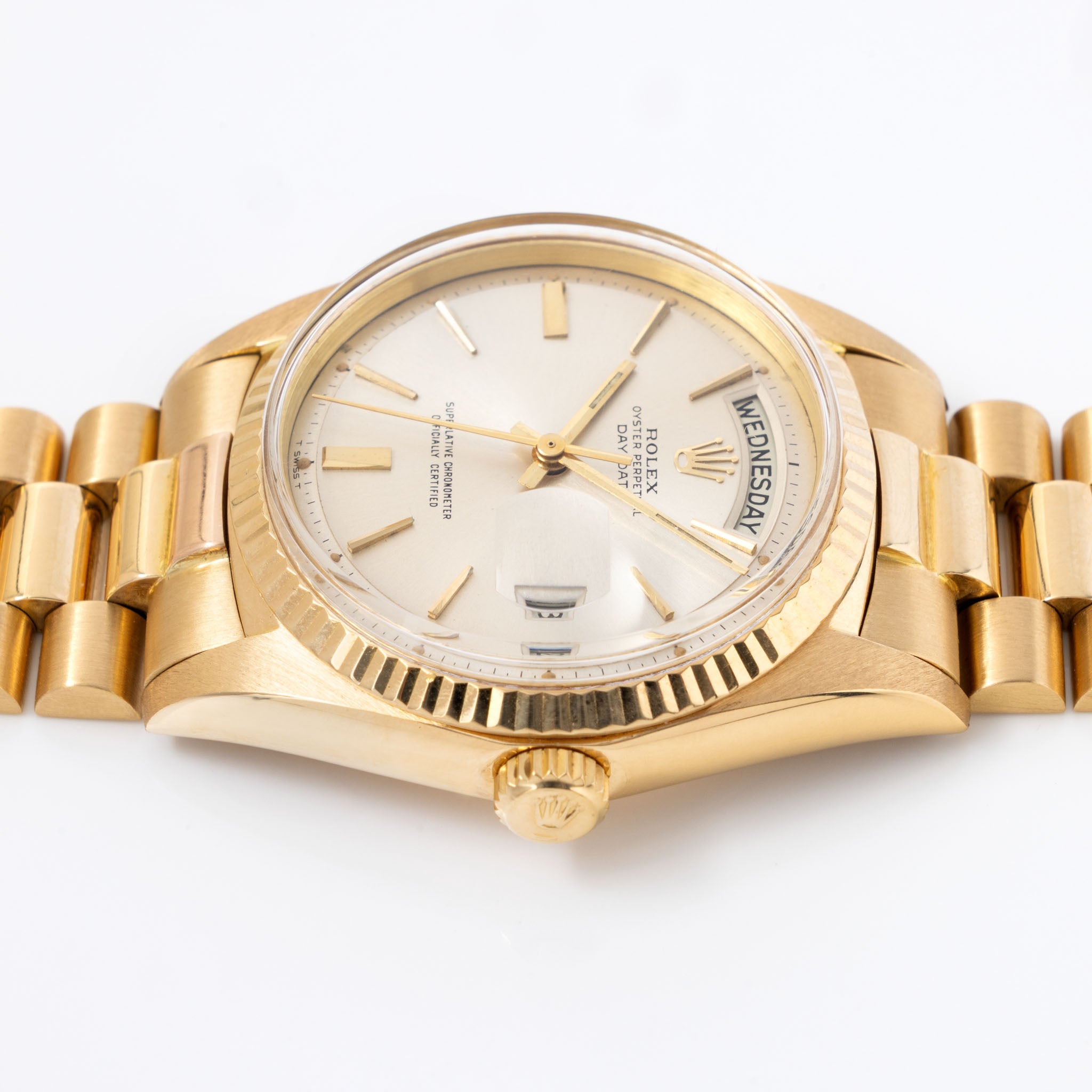 Rolex Day-Date Silver Doorstop Dial in 18k Yellow Gold ref. 1803 Origi