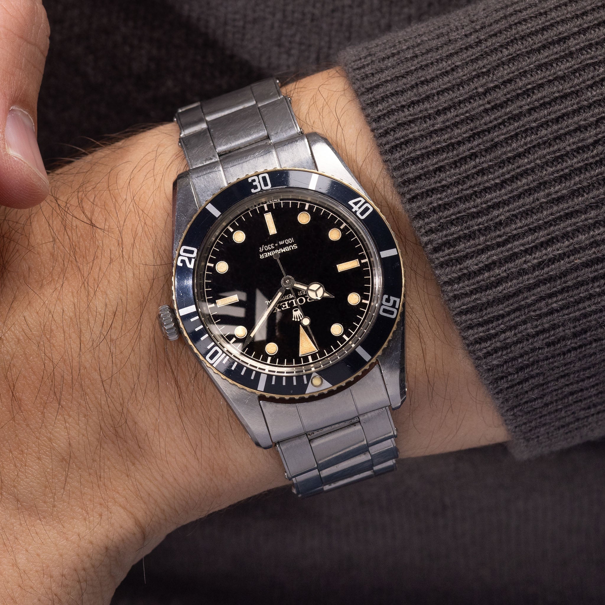 ROLEX SUBMARINER 掛時計 Rolex Submariner Small Crown ref. 5508 T<25 Gilt Dial