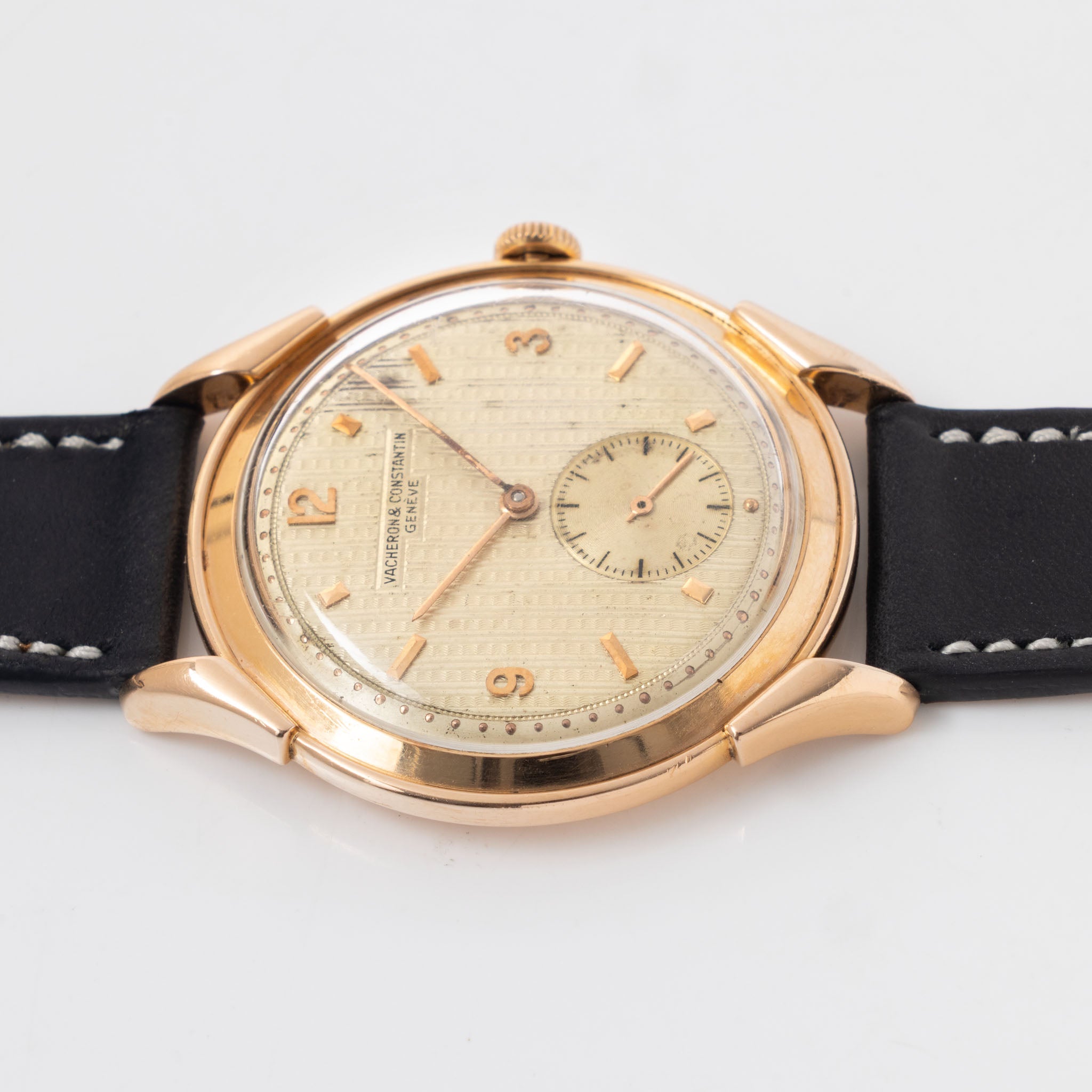 Vacheron Constantin 4537 18k Rose Gold Dress Watch ref 4537 Guilloché dial