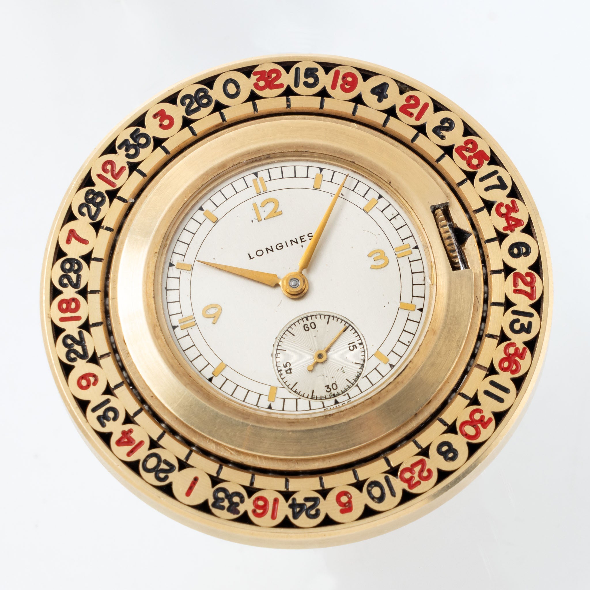 Longines Roulette Pocket Watch in 14k Yellow Gold 