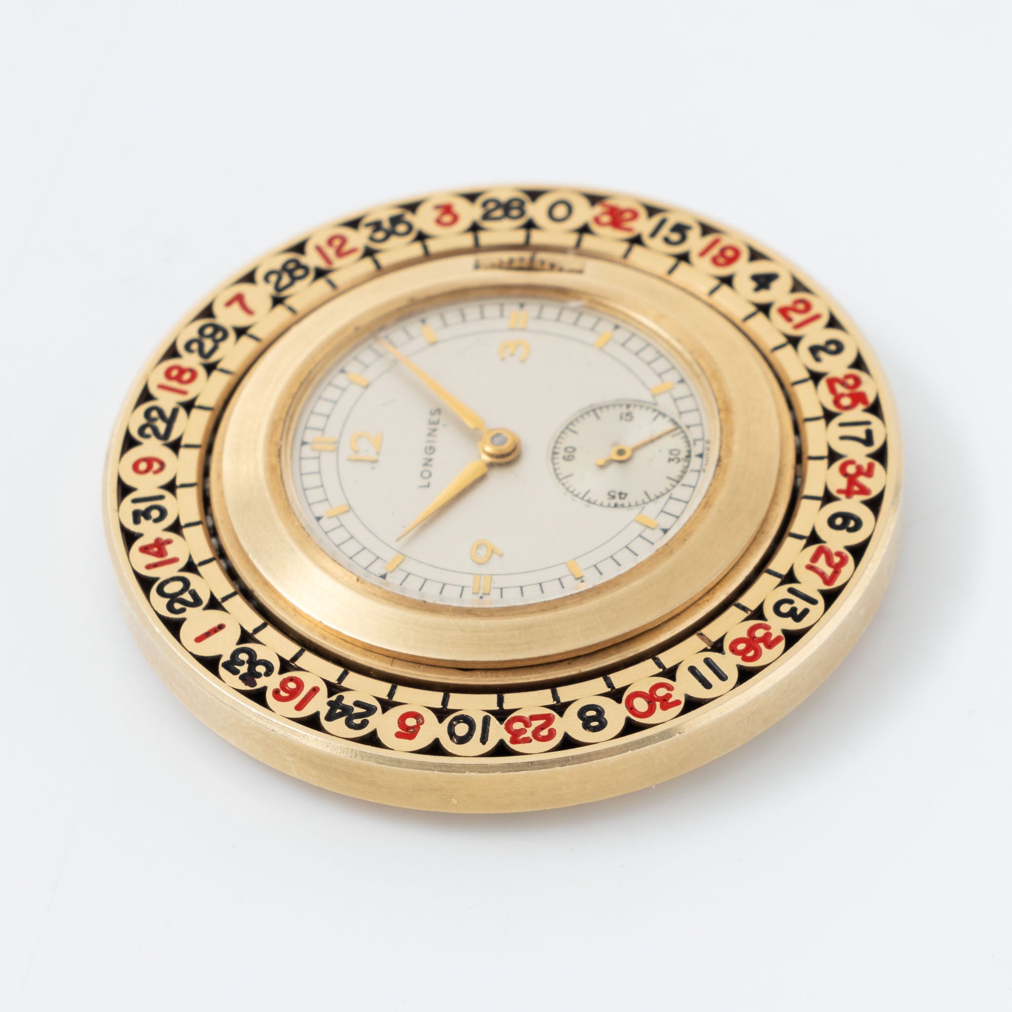 Longines Roulette Pocket Watch in 14k Yellow Gold 