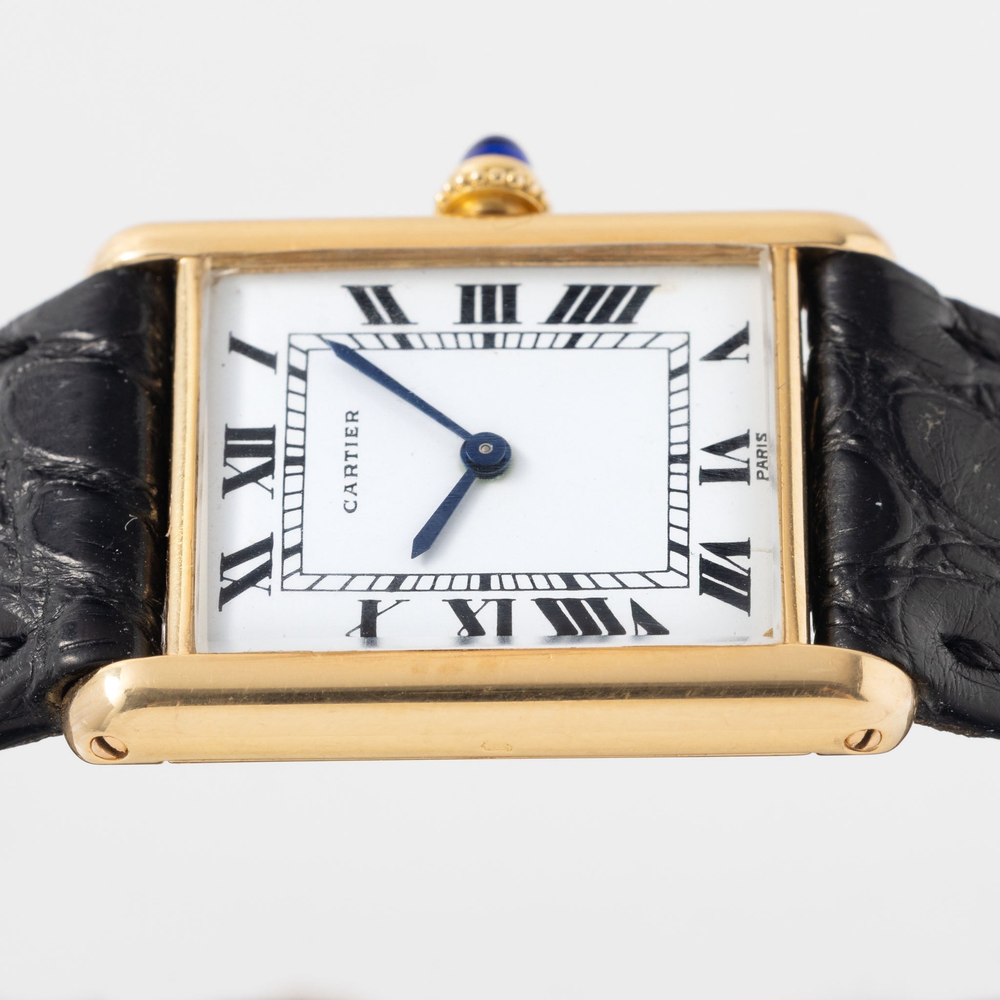 Cartier Tank Louis Rare Jaeger Movement in 18k yellow gold Paris Dial