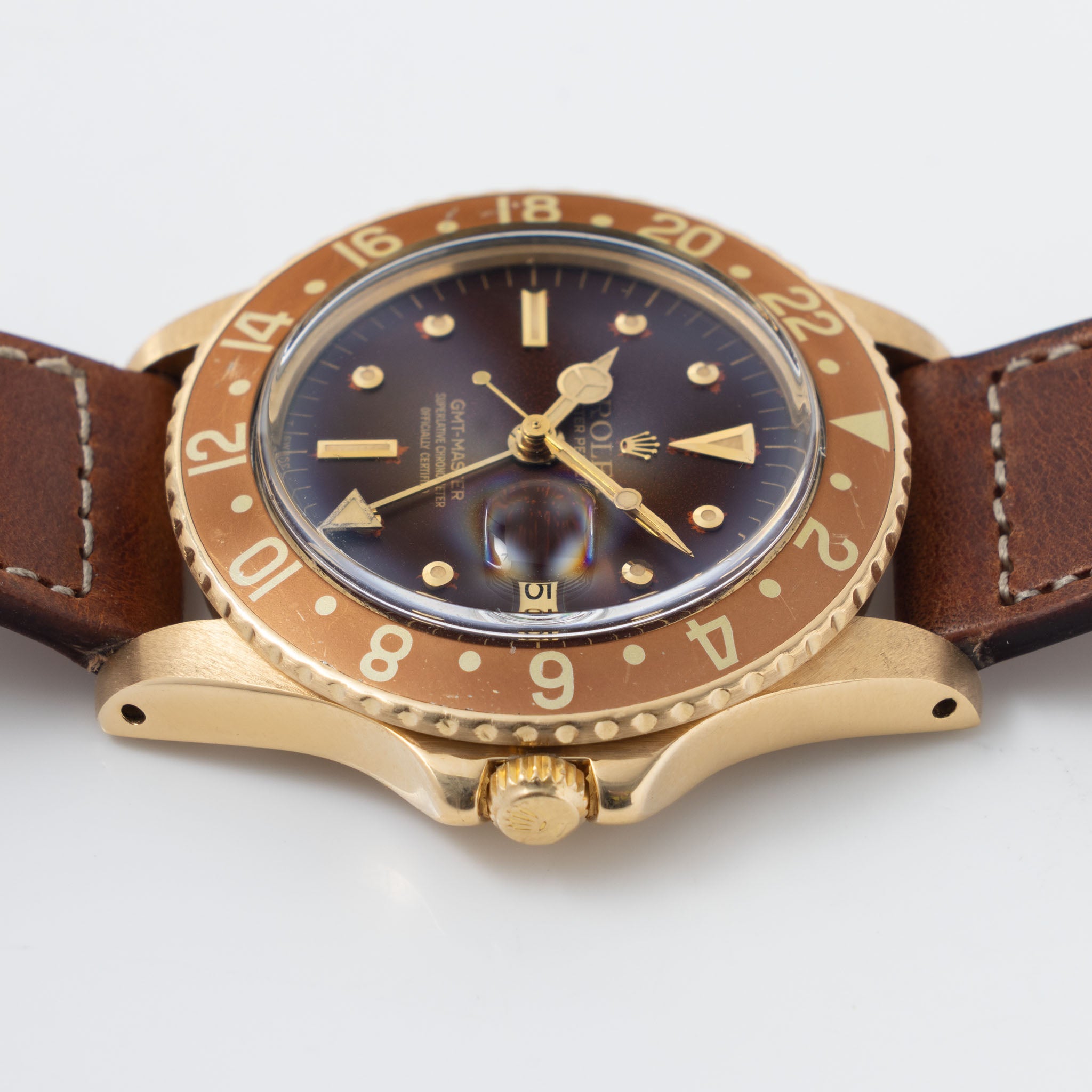 Rolex GMT-Master 1675/8 in 18 k Yellow Gold Brown Nipple Dial