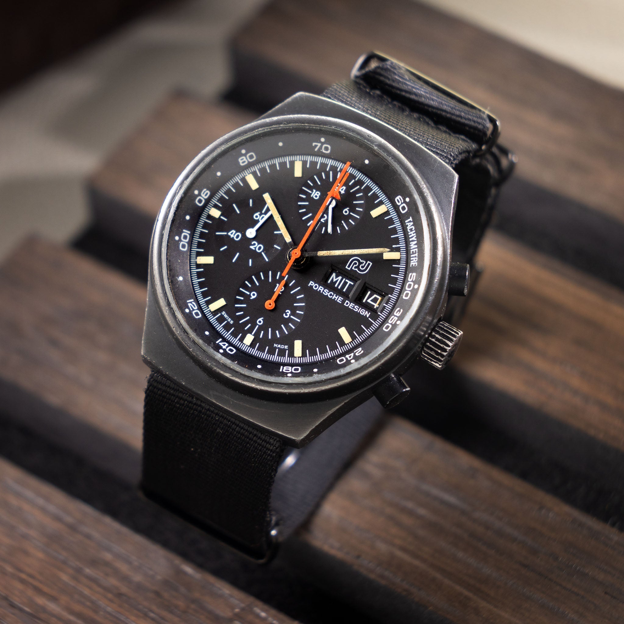 Orfina Porsche Design Chronograph 1  Lemania 5100 Ref 7176 PVD Coated