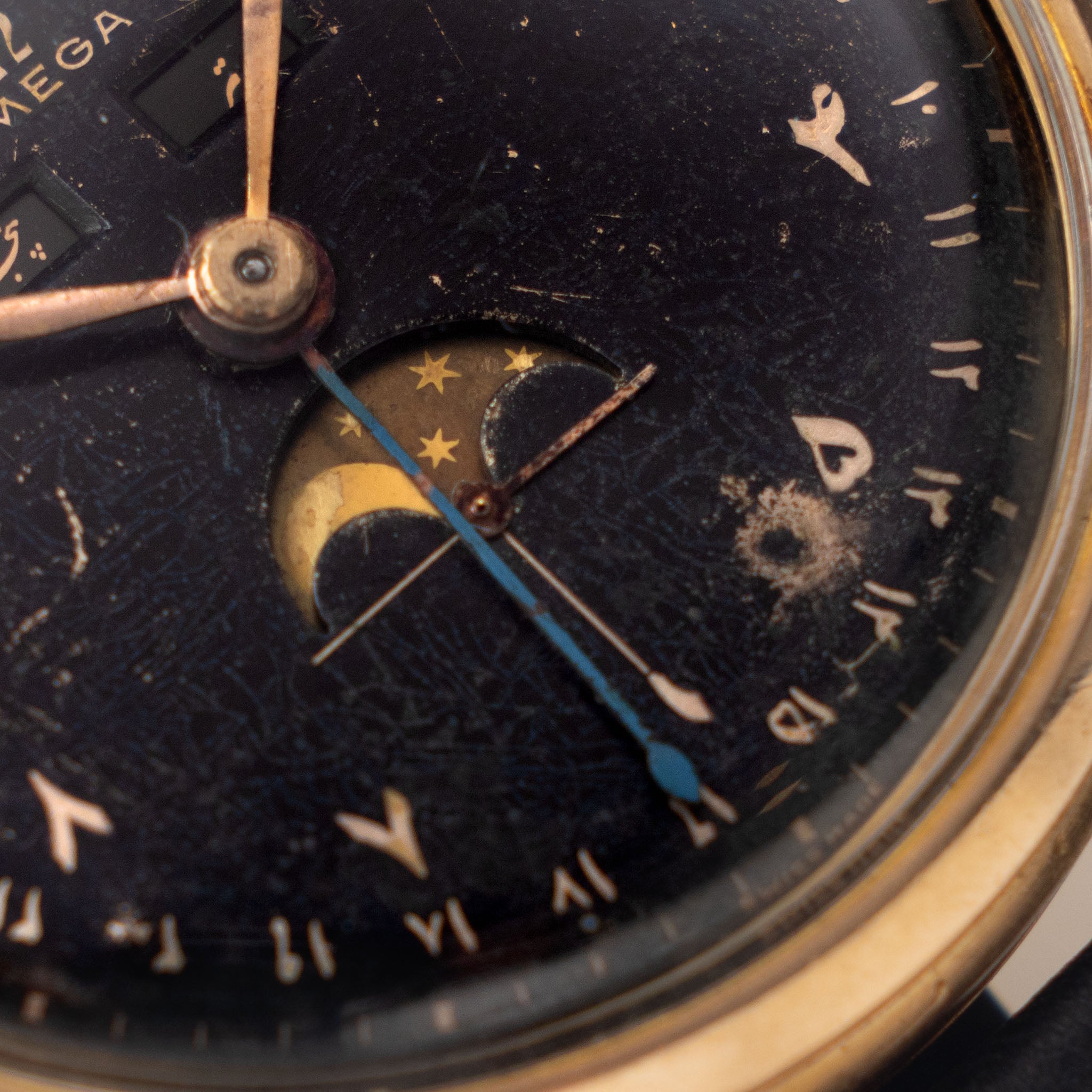 Omega Cosmic 2486-2 Jumbo Black Farsi Numerals Dial Pink Gold Plated