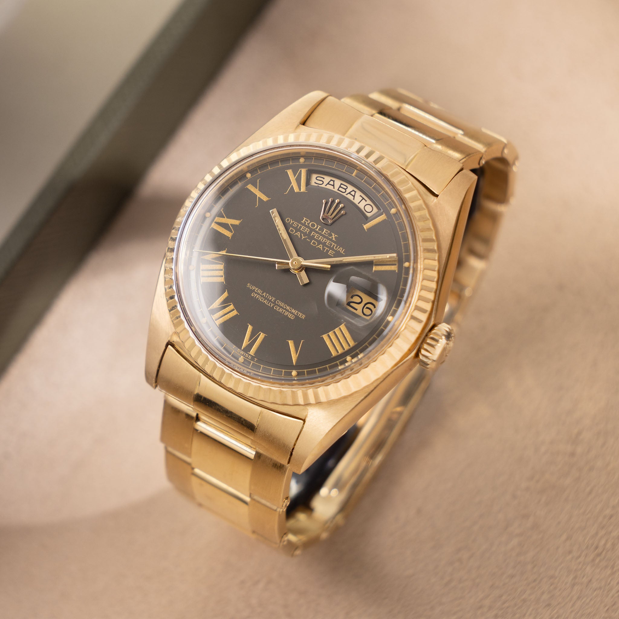 Rolex Day-Date 1803 Olive Grey Buckley Dial in 18k Yellow Gold