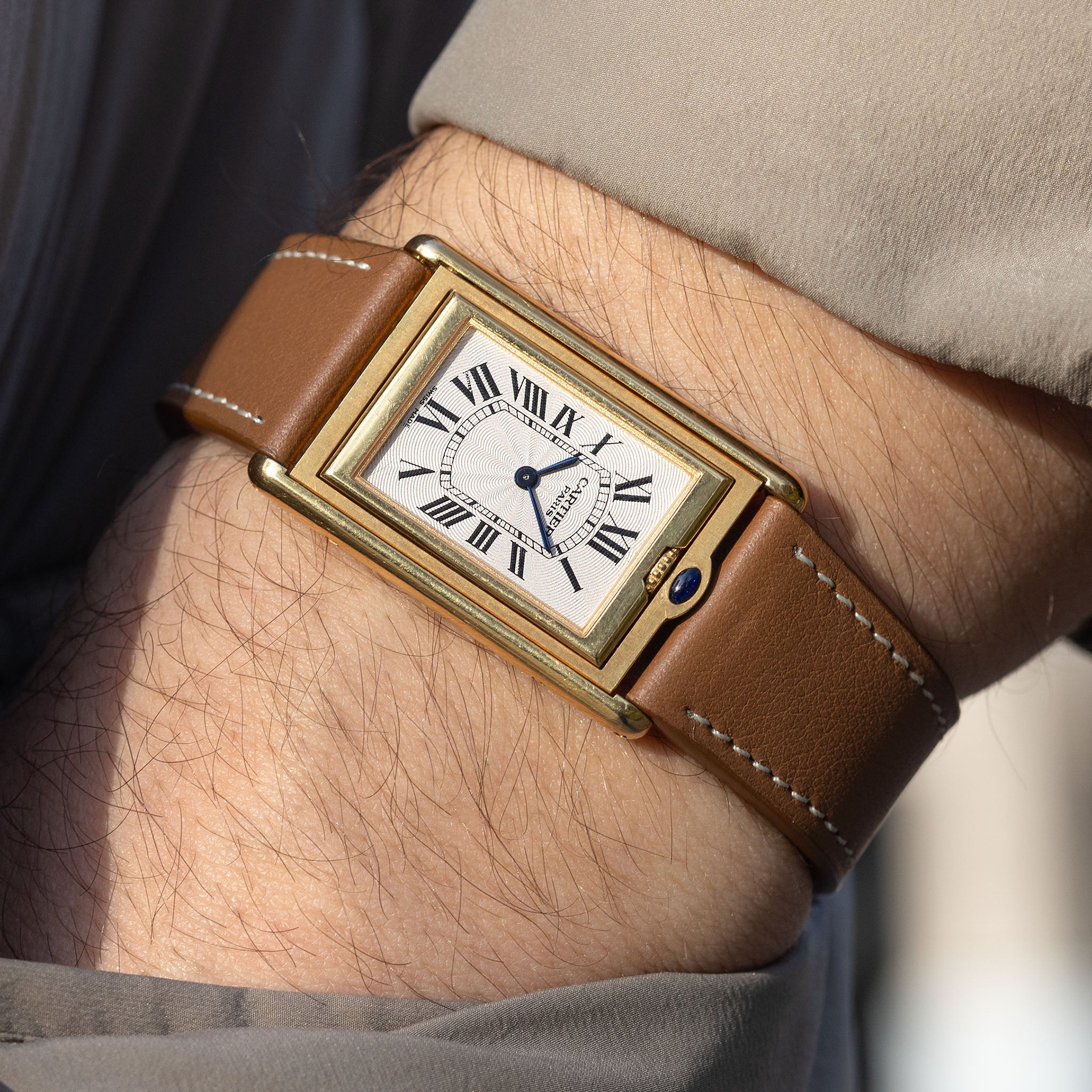 Cartier Basculante 2391 Guilloché Dial in 18k Yellow Gold Millennium  Limited Edition
