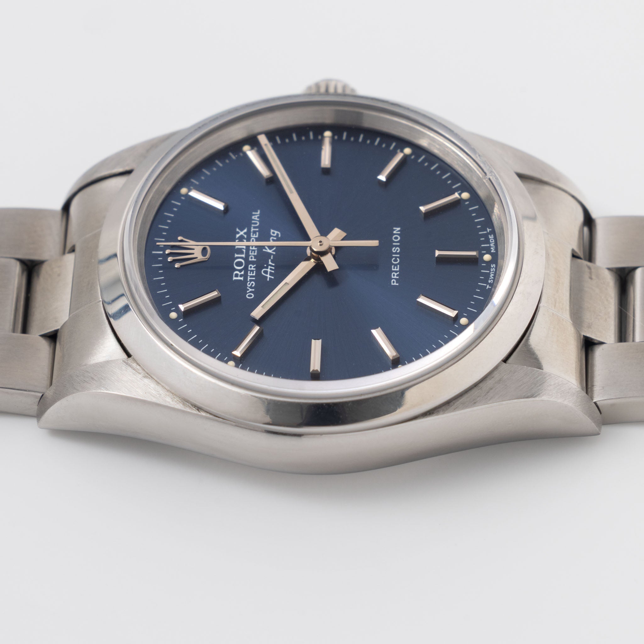 Rolex Air-King 14000 Blue Soleil Finish Dial with Original Punched Pap