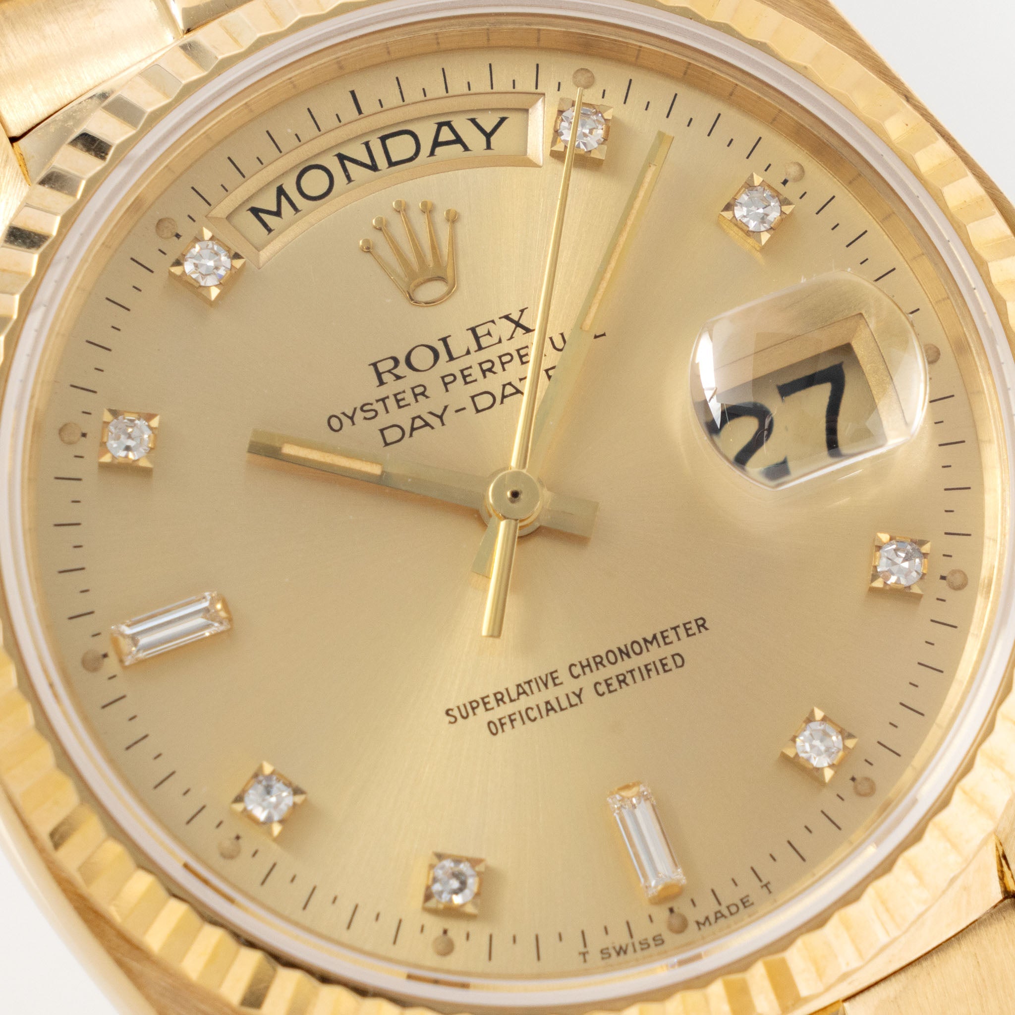 Rolex Day-Date 18038 Champagne Diamond Markers Dial 