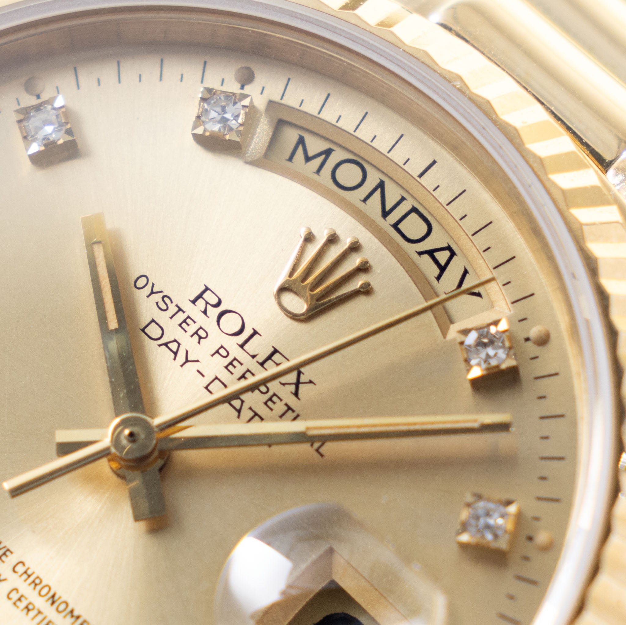 Rolex Day-Date 18038 Champagne Diamond Markers Dial 