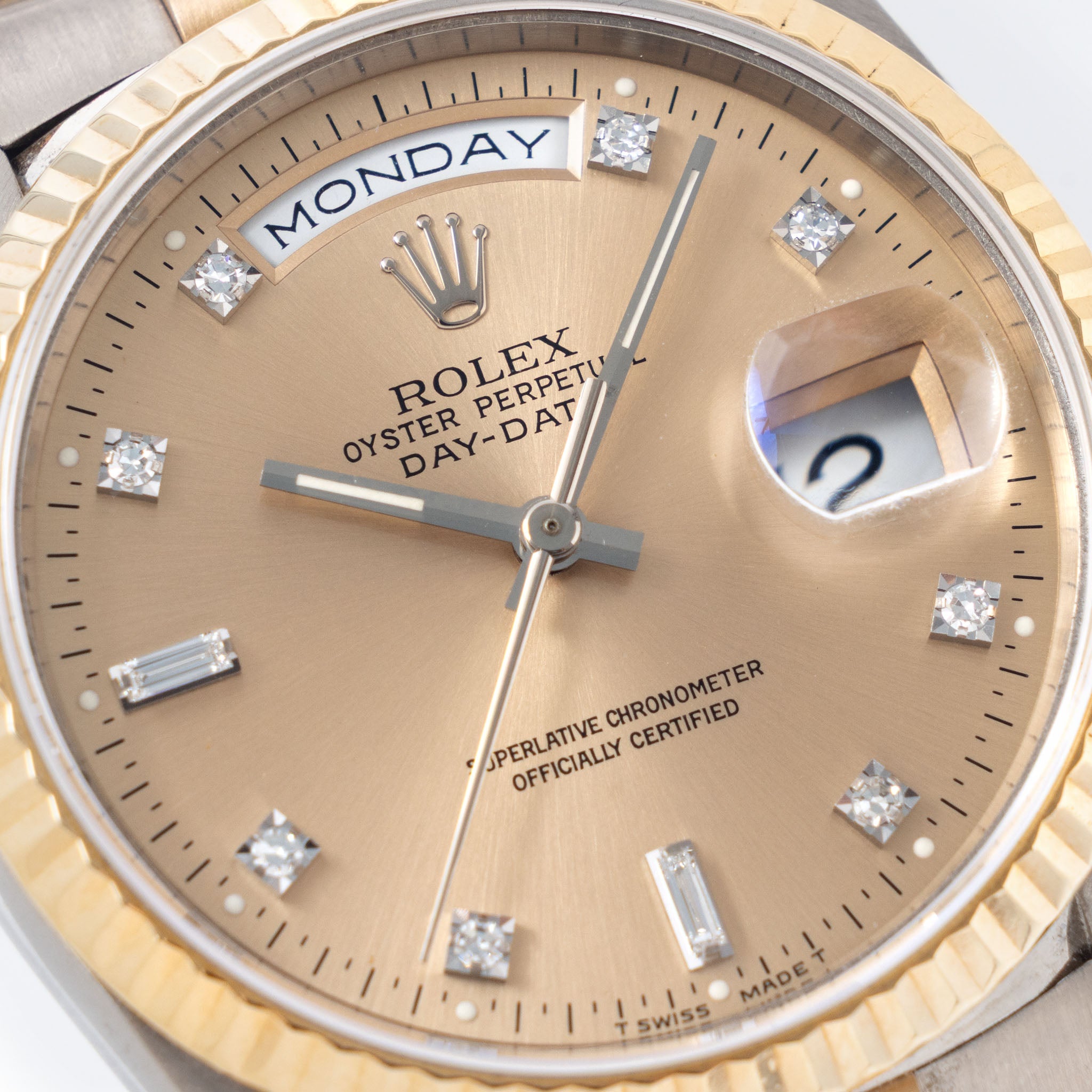 Rolex Day-date Tridor Peach Diamond Marker Dial with Original Guarante