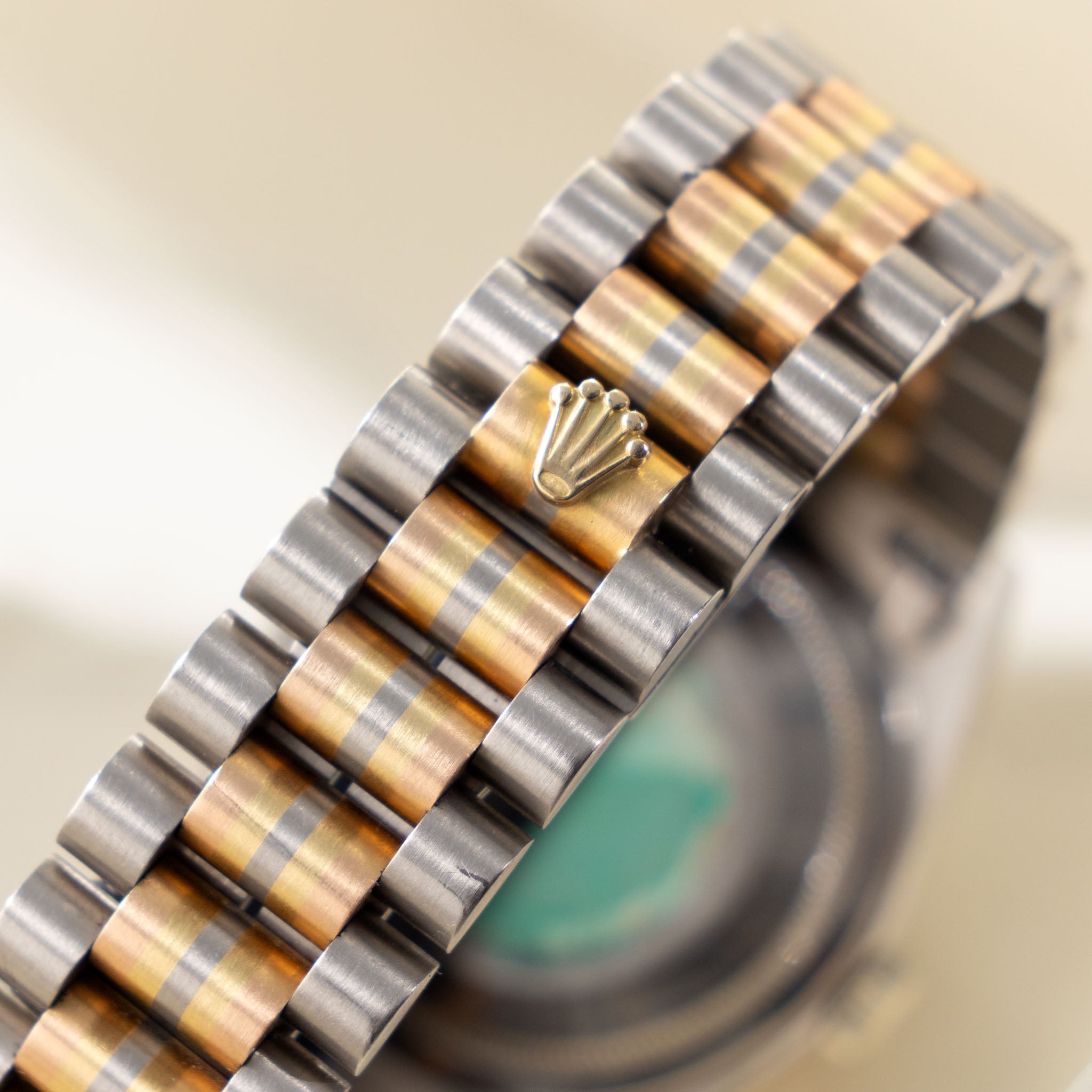 Rolex Day-date Tridor Peach Diamond Marker Dial with Original Guarante