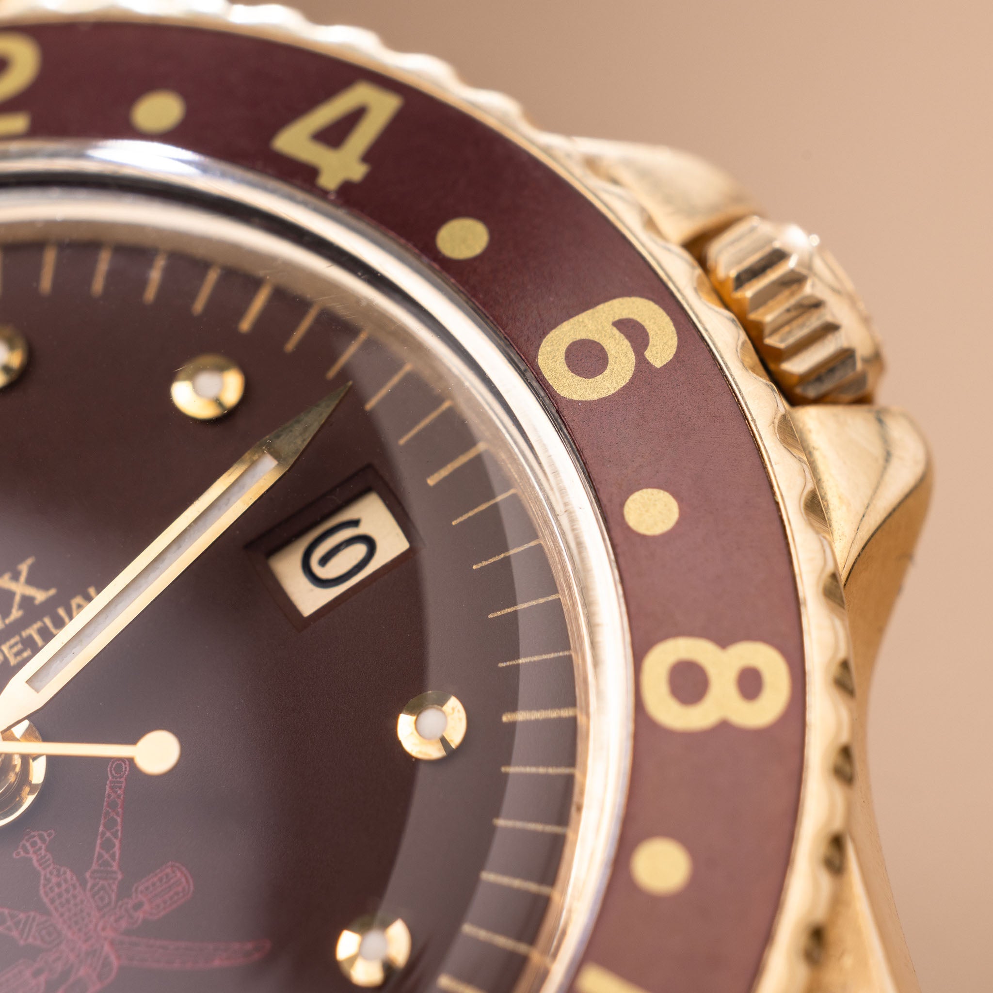 Rolex GMT-Master 1675/8 Unqiue Brown Khanjar Nipple Dial with Rolex Se