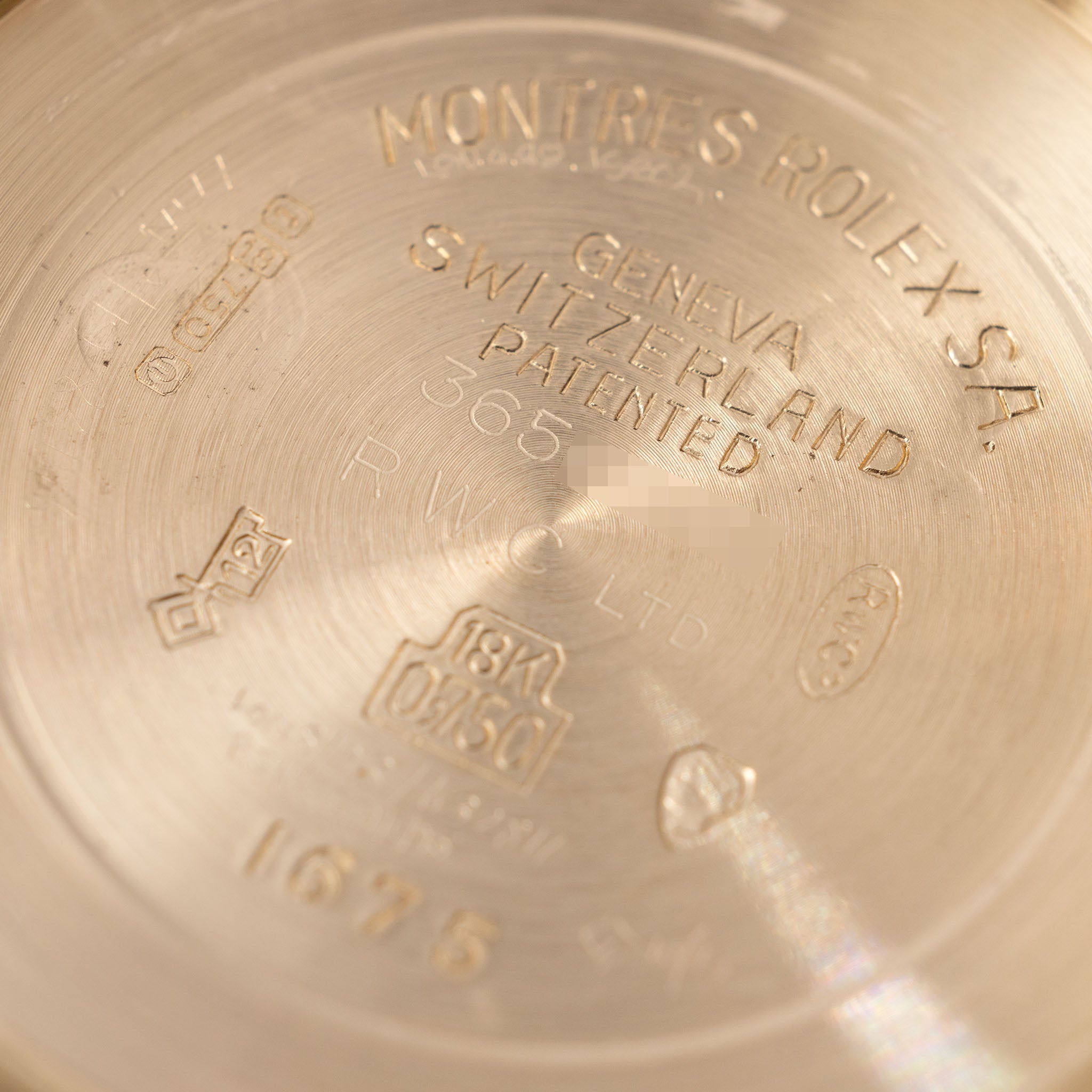 Rolex 1675/8 — Brown Nipple Dial, Large Khanjar. Photographed dealer specimen. Service papers do not establish an original commission. Documented example: 1974. Production span has not been established. · Photo: Bulang & Sons · © Bulang & Sons, used with permission · Source: https://bulangandsons.com/products/rolex-gmt-master-1675-8-unqiue-brown-khanjar-nipple-dial-with-rolex-service-papers-w3702