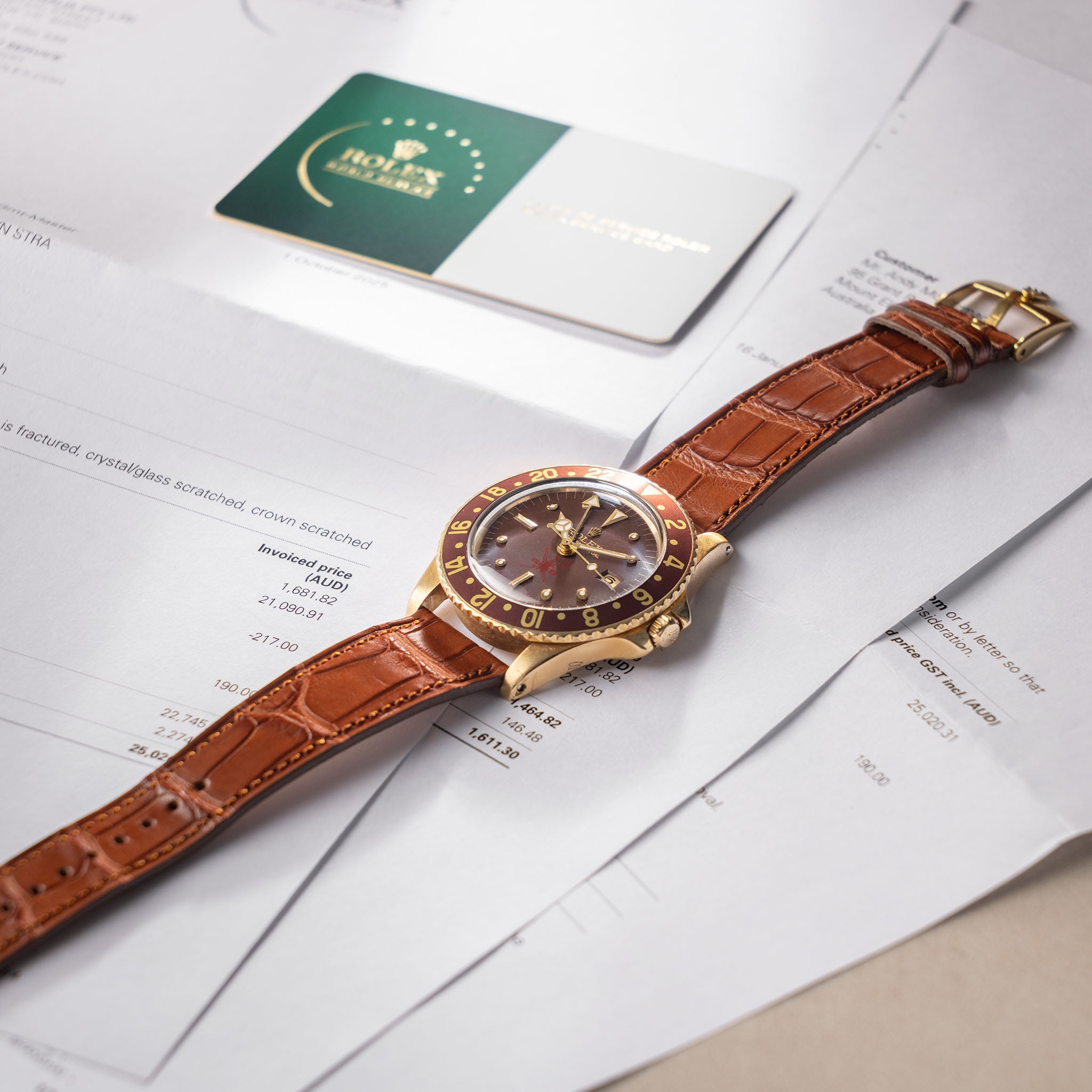 Rolex GMT-Master 1675/8 Unqiue Brown Khanjar Nipple Dial with Rolex Se