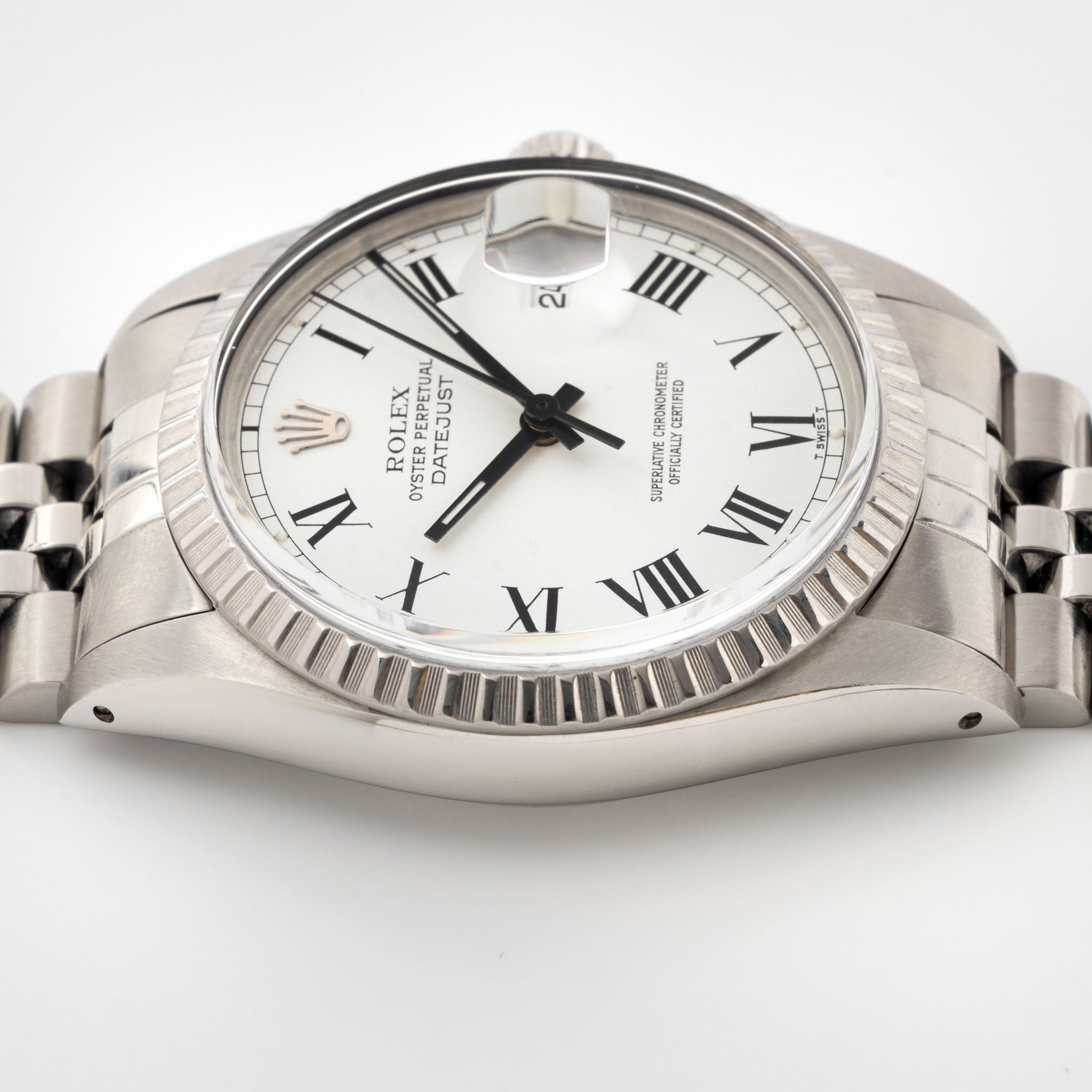 Rolex Datejust 16030 White Buckley Dial with Box and Original Punched