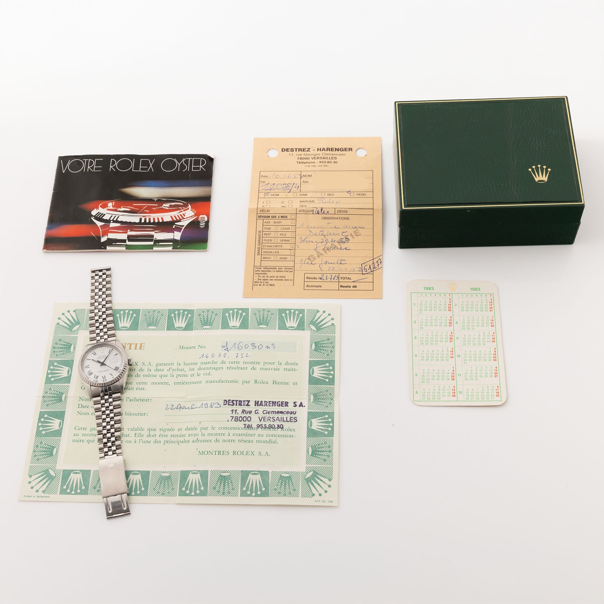 ROLEX DATEJUST ボックスと説明書とギャランティ有り Rolex Datejust 16030 White Buckley Dial with Box and Original Punched