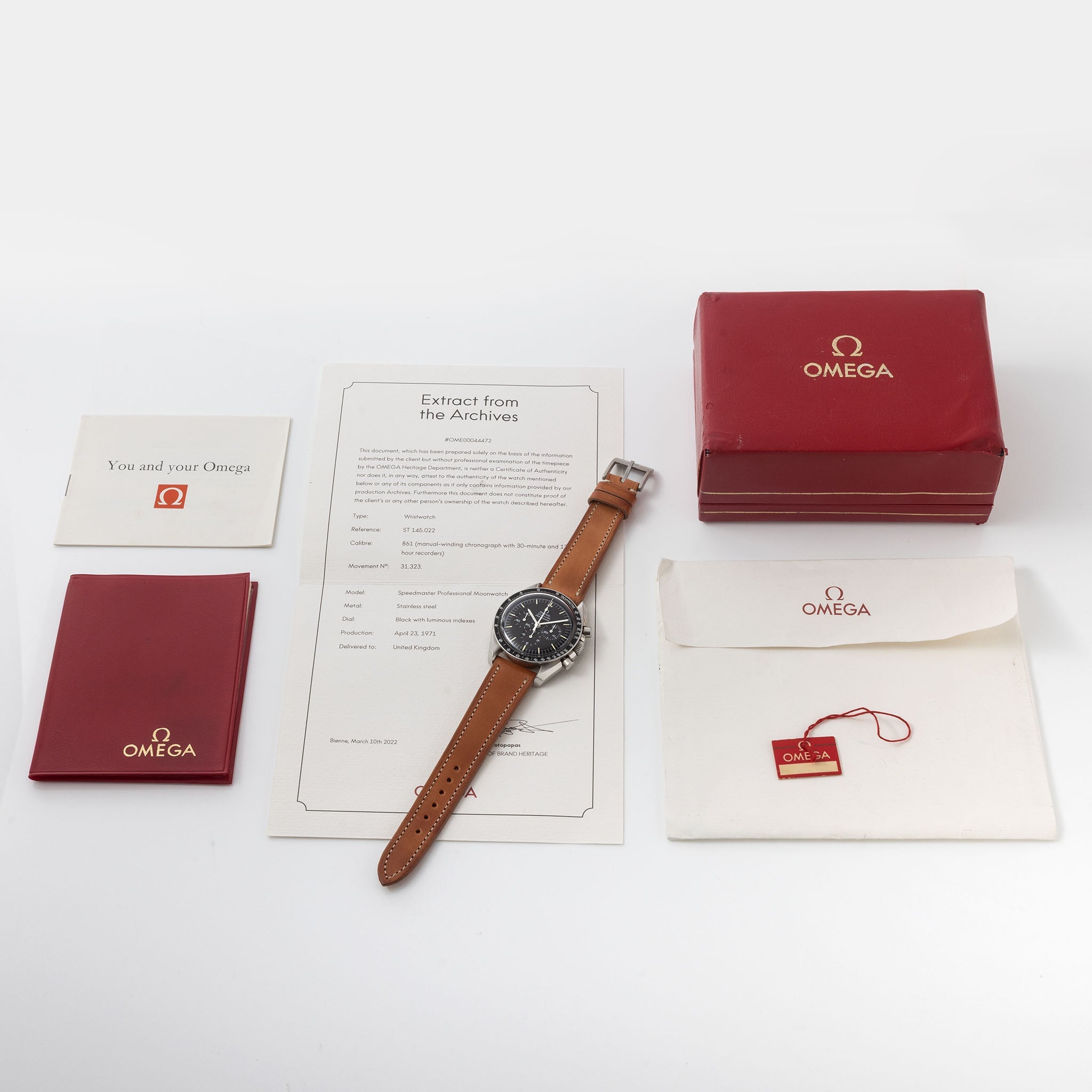 Omega Speedmaster 145.022-69ST Straight Writing with Original Box Pape