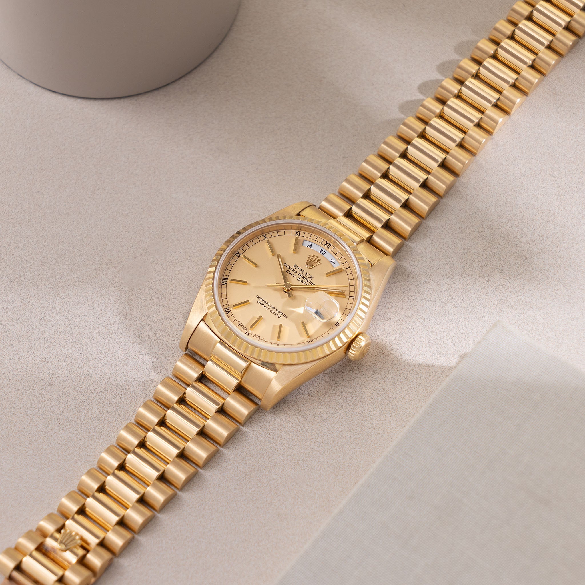 Rolex Day-Date 18238 rare Apricot Stella Dial with Original Guarantee