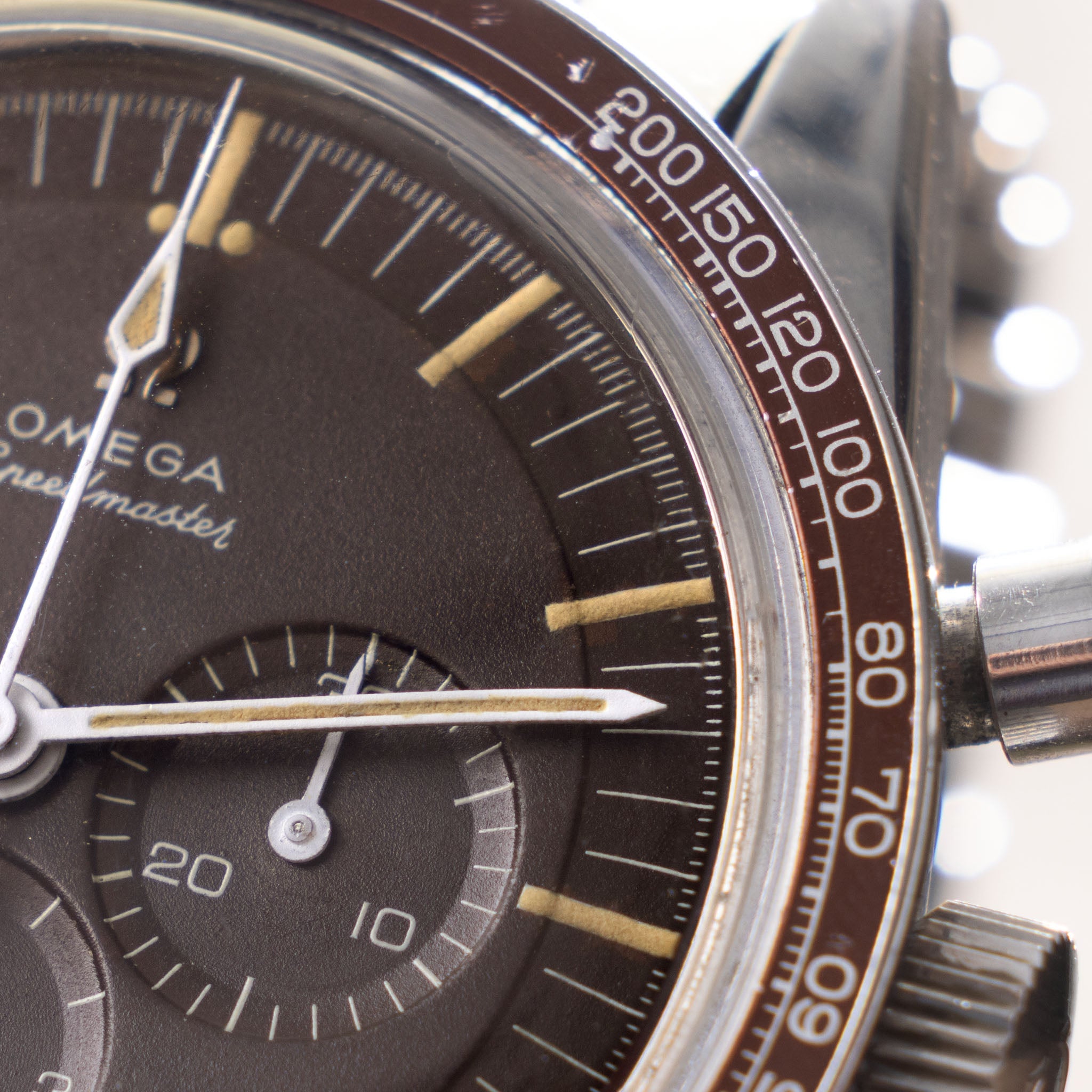 Omega Speedmaster 105.003 Ed White Tropical Brown Dial Pulsations Bezel with Extract of the Archives