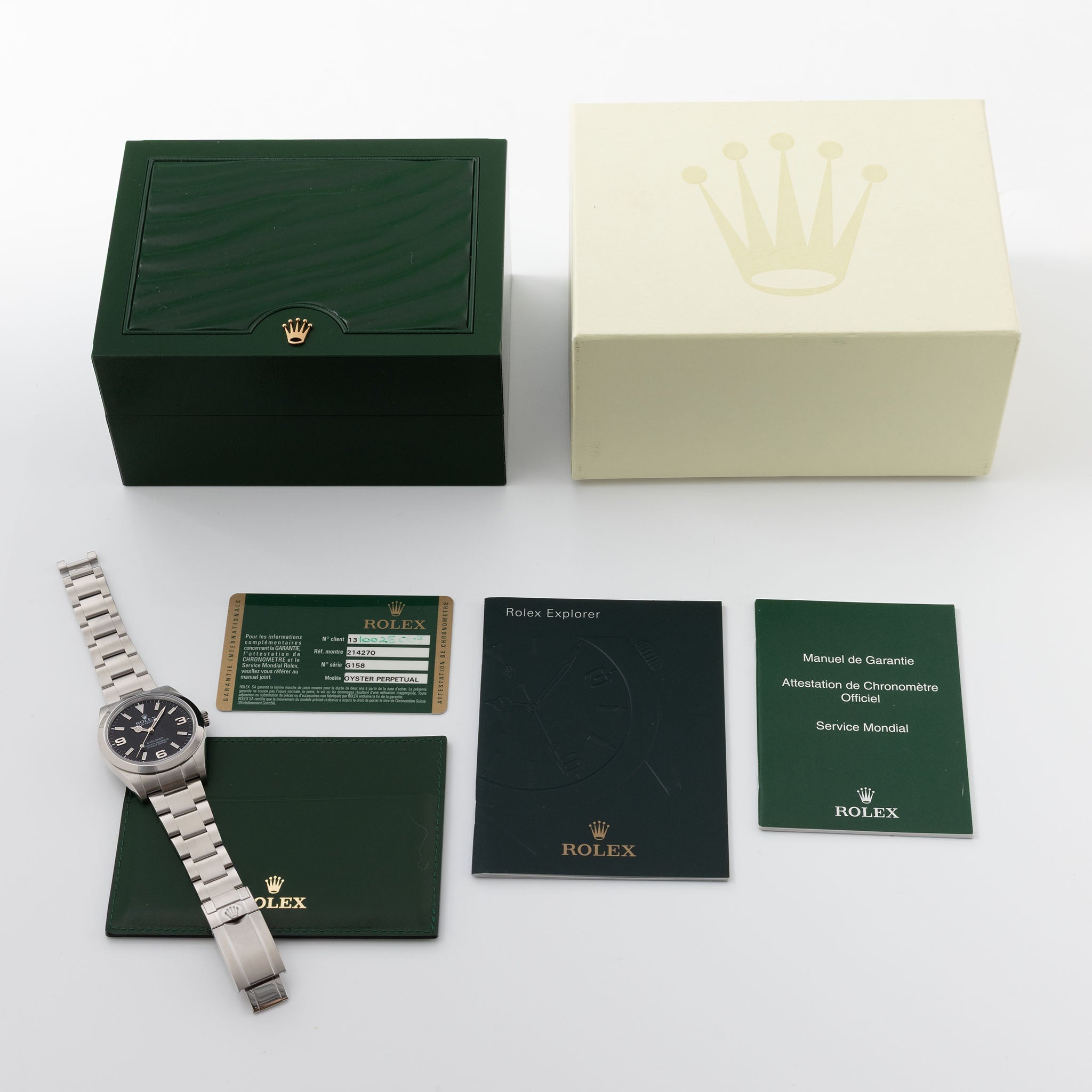 美品ROLEX Oyster エクスプローラ214270空箱と付属品 Rolex Explorer ref. 214270 Box and Papers