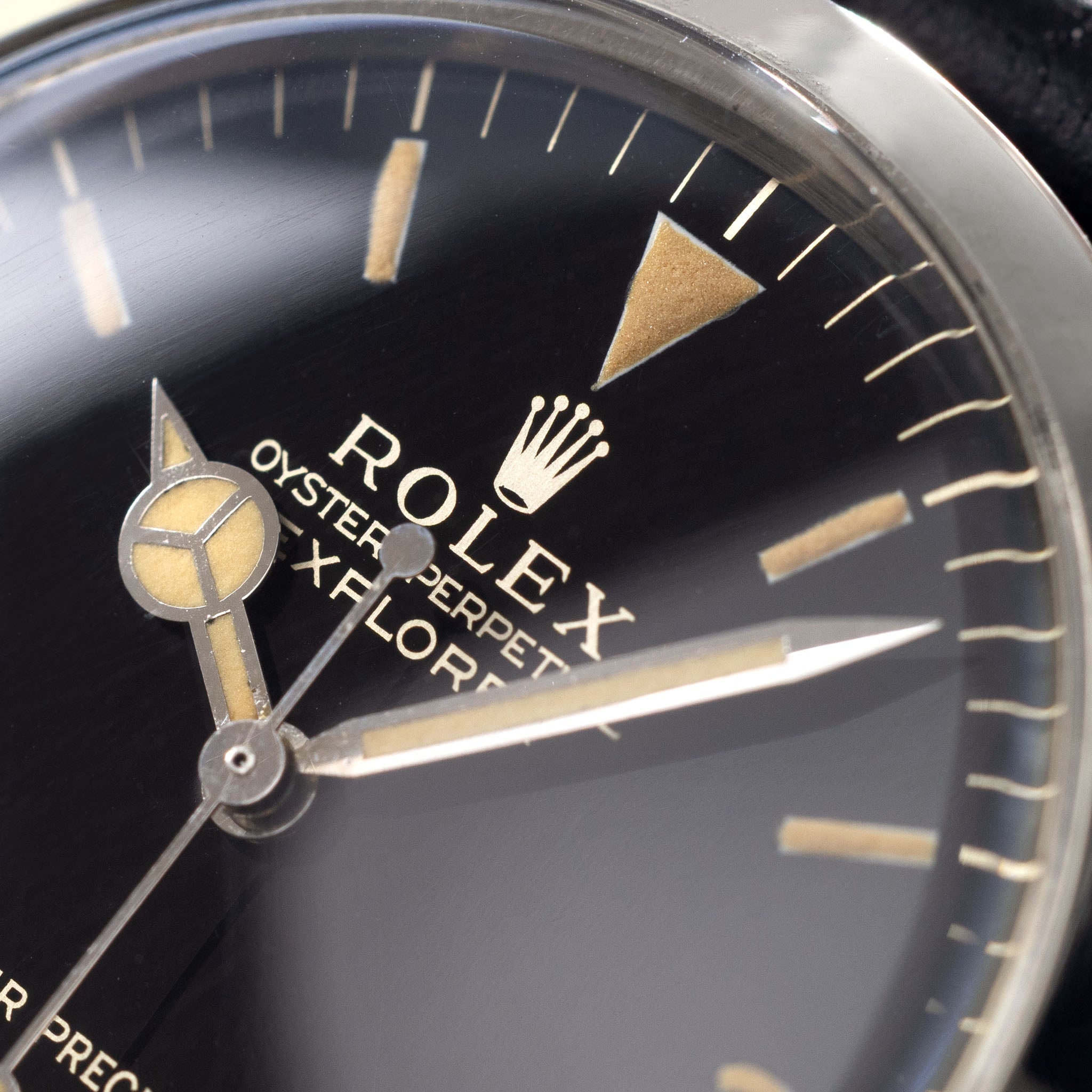 Rolex Explorer Gilt Dial “double T_< 25_” Box and Papers Set ref 5500 