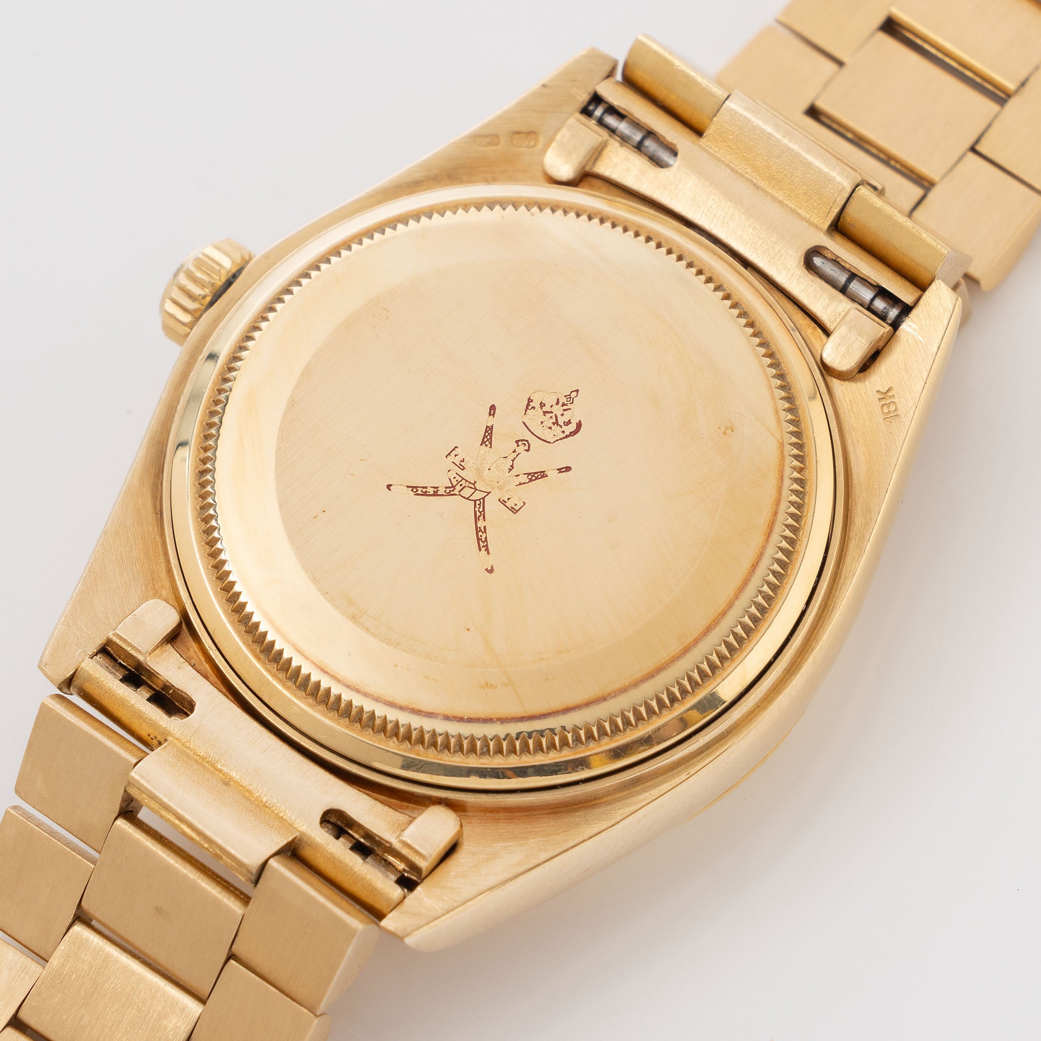 Rolex Day-Date 18078 Green Khanjar Champagne Dial Bark Finish in 18k Y